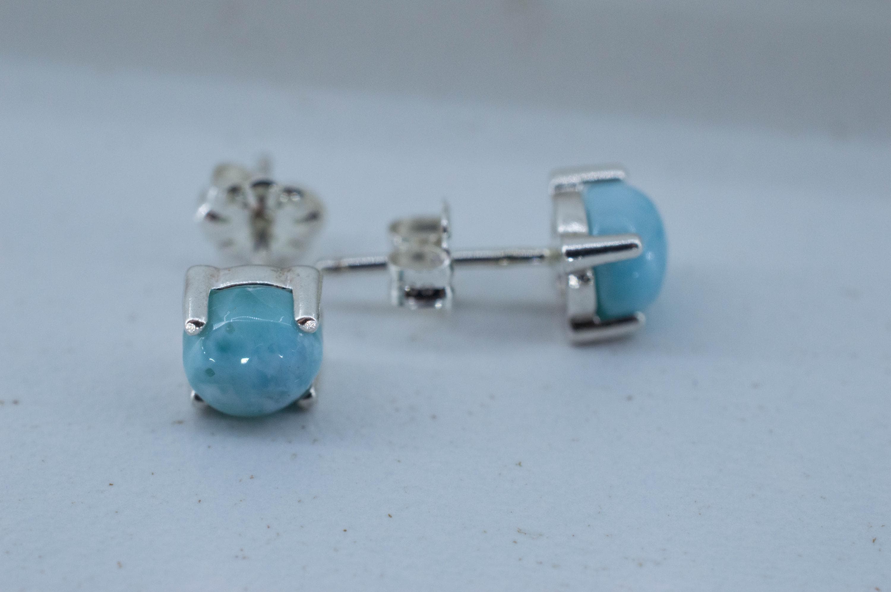 Larimar Earrings; Genuine Untreated Dominican Republic Larimar; 2.310cts