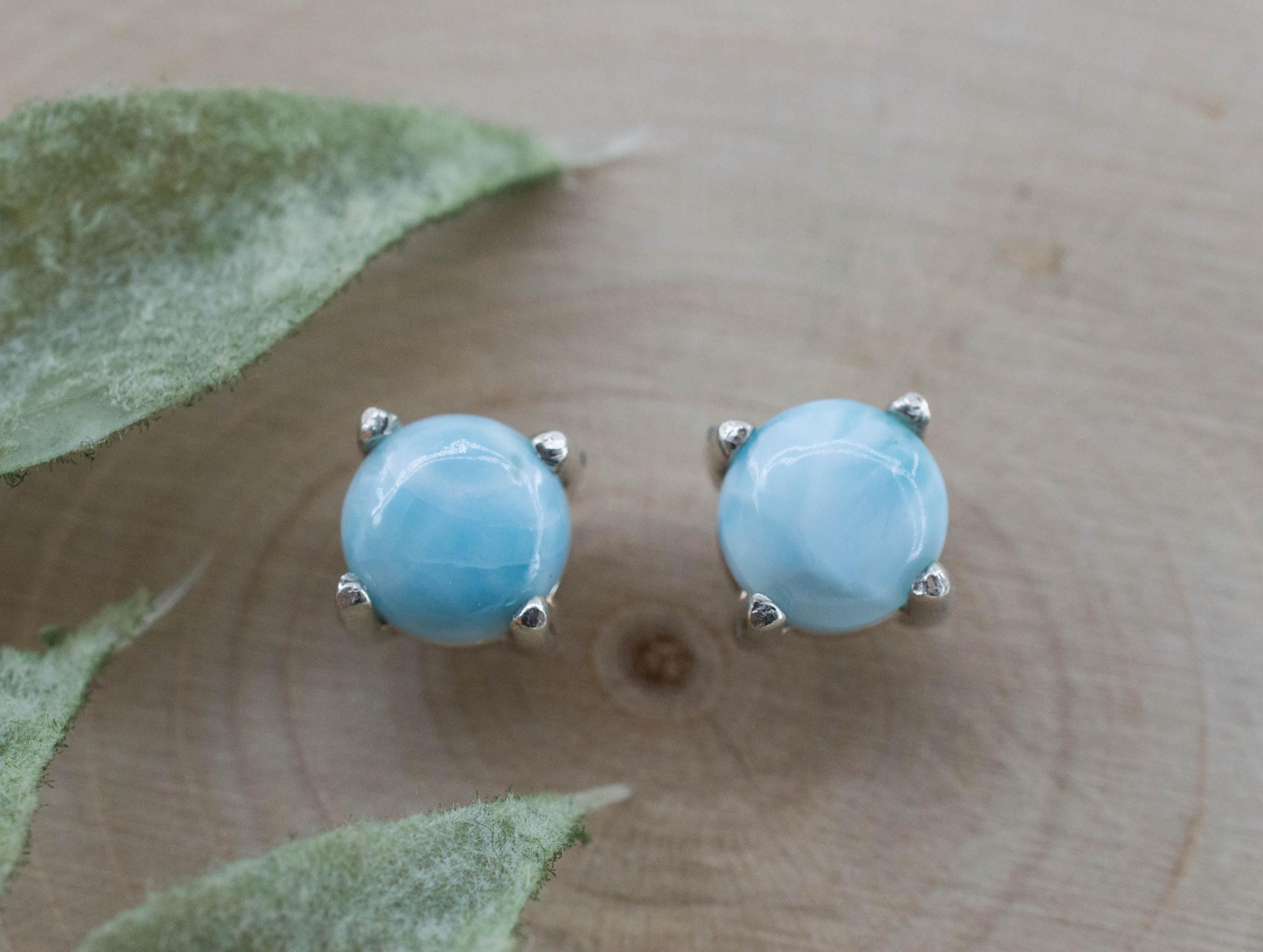 Larimar Earrings; Genuine Untreated Dominican Republic Larimar; 1.865cts