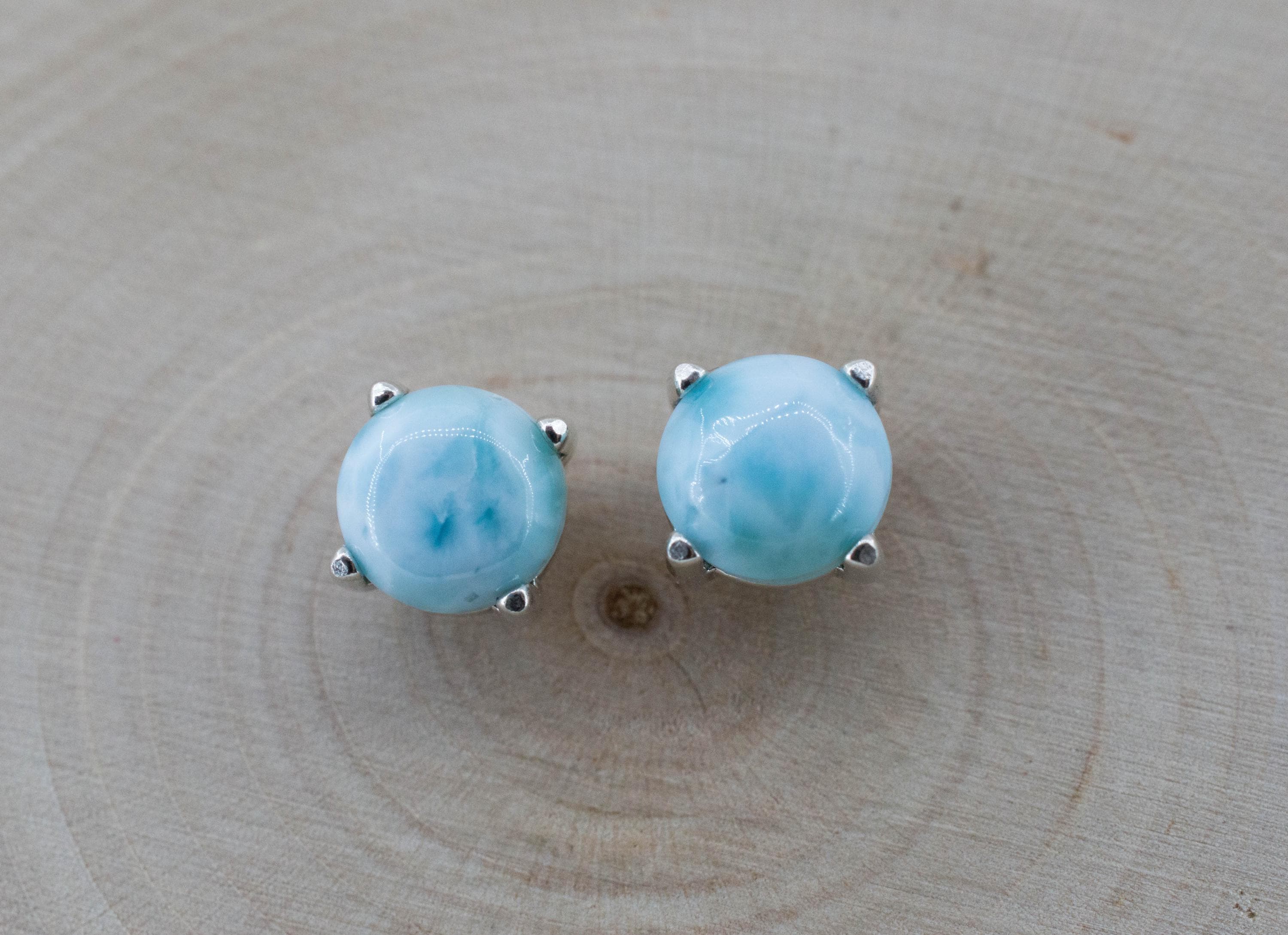 Larimar Earrings; Genuine Untreated Dominican Republic Larimar; 3.325cts