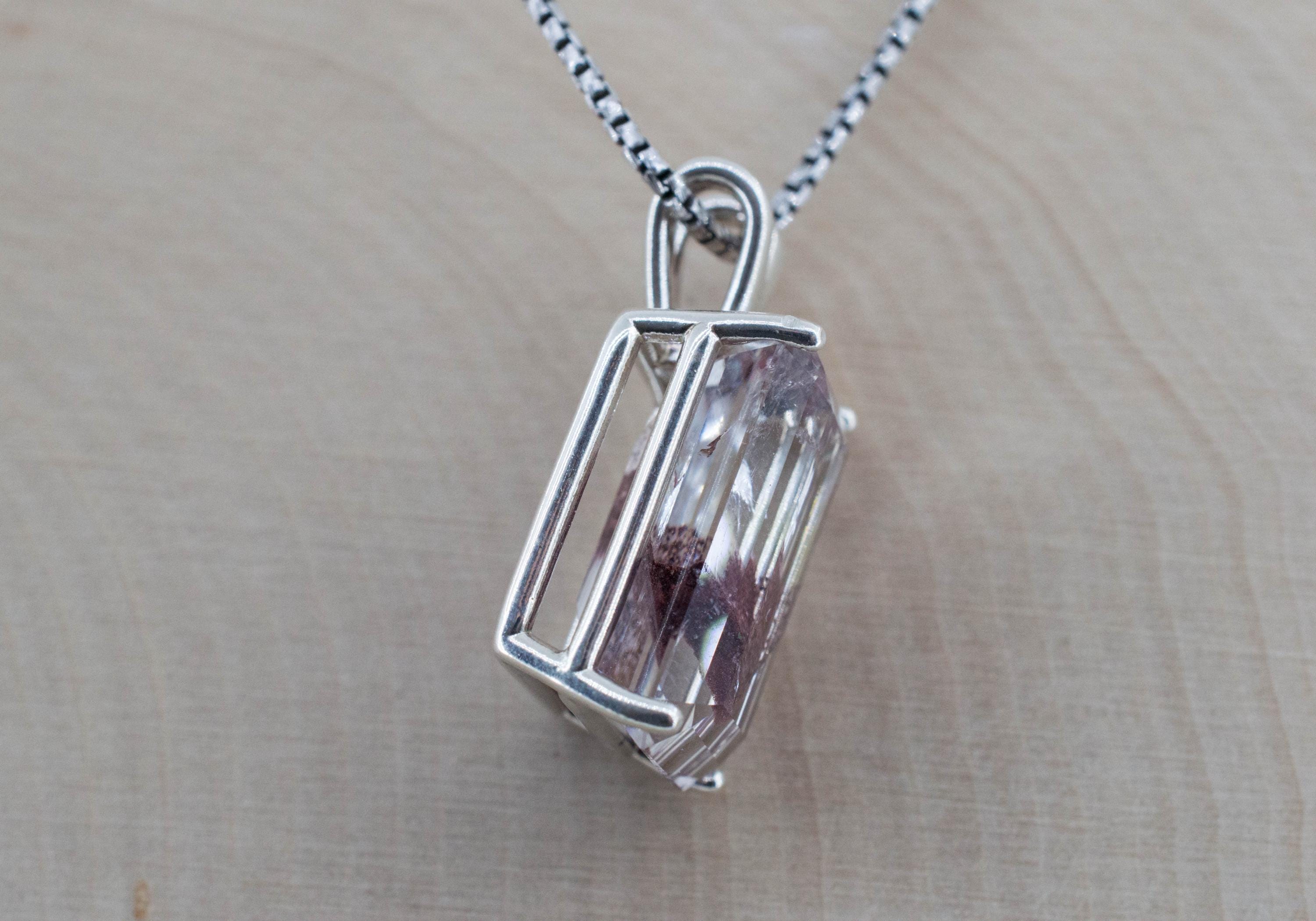 Hematite Quartz Pendant; Natural Untreated India Sunset Phantom Quartz; 13.590cts