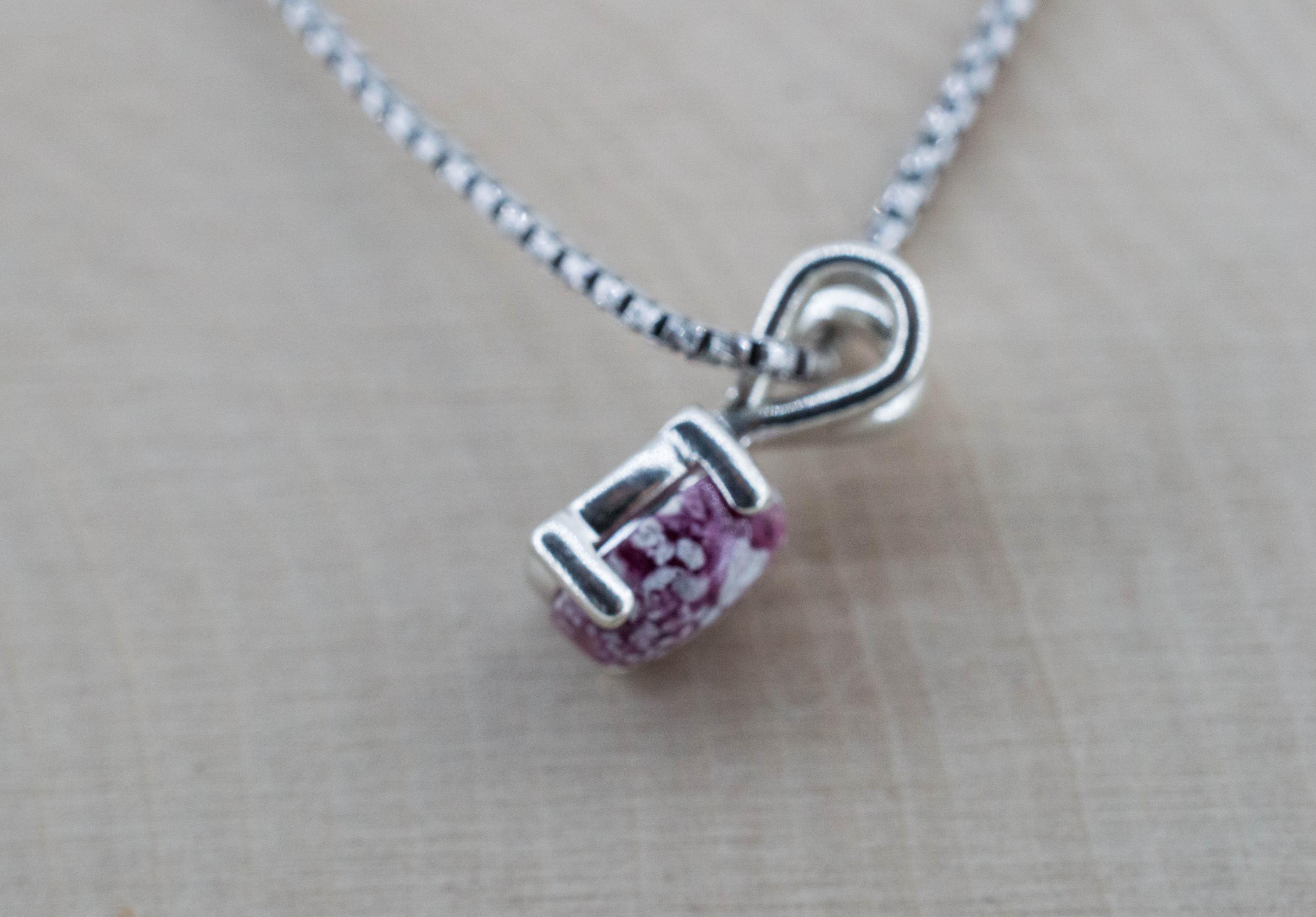 Red Beryl Pendant; Natural Untreated USA Bixbite in Matrix; 1.255cts