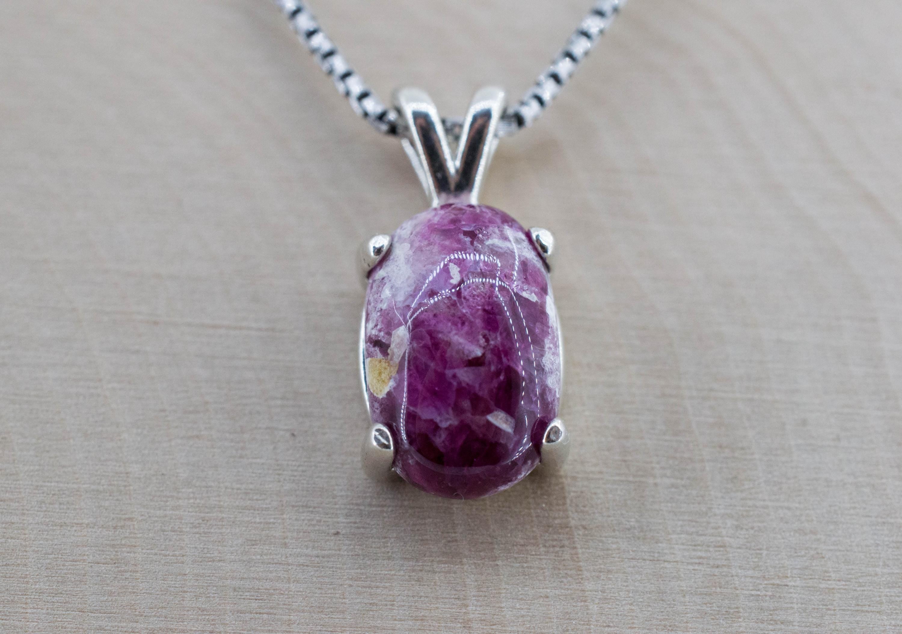 Red Beryl Pendant; Natural Untreated USA Bixbite in Matrix; 4.700cts