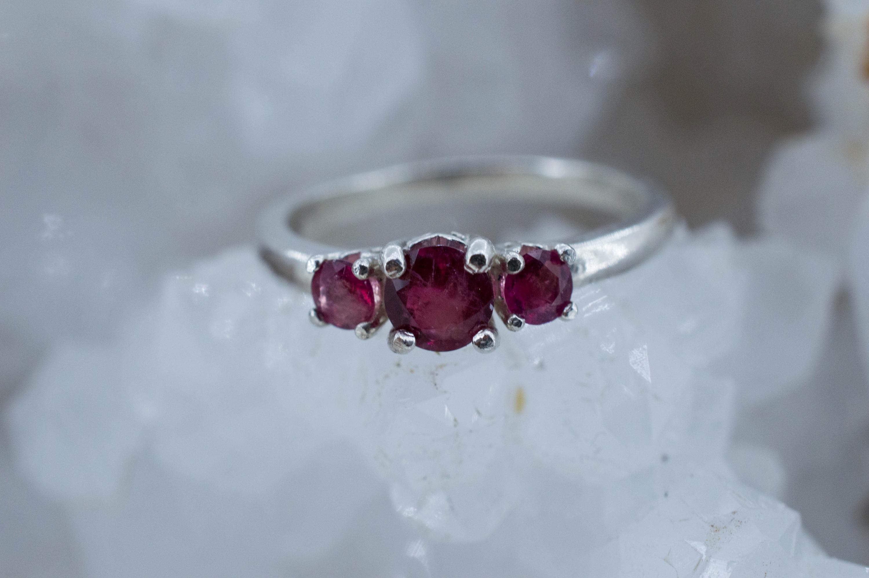 Red Beryl Ring; Natural Untreated USA Bixbite; 0.560ctw