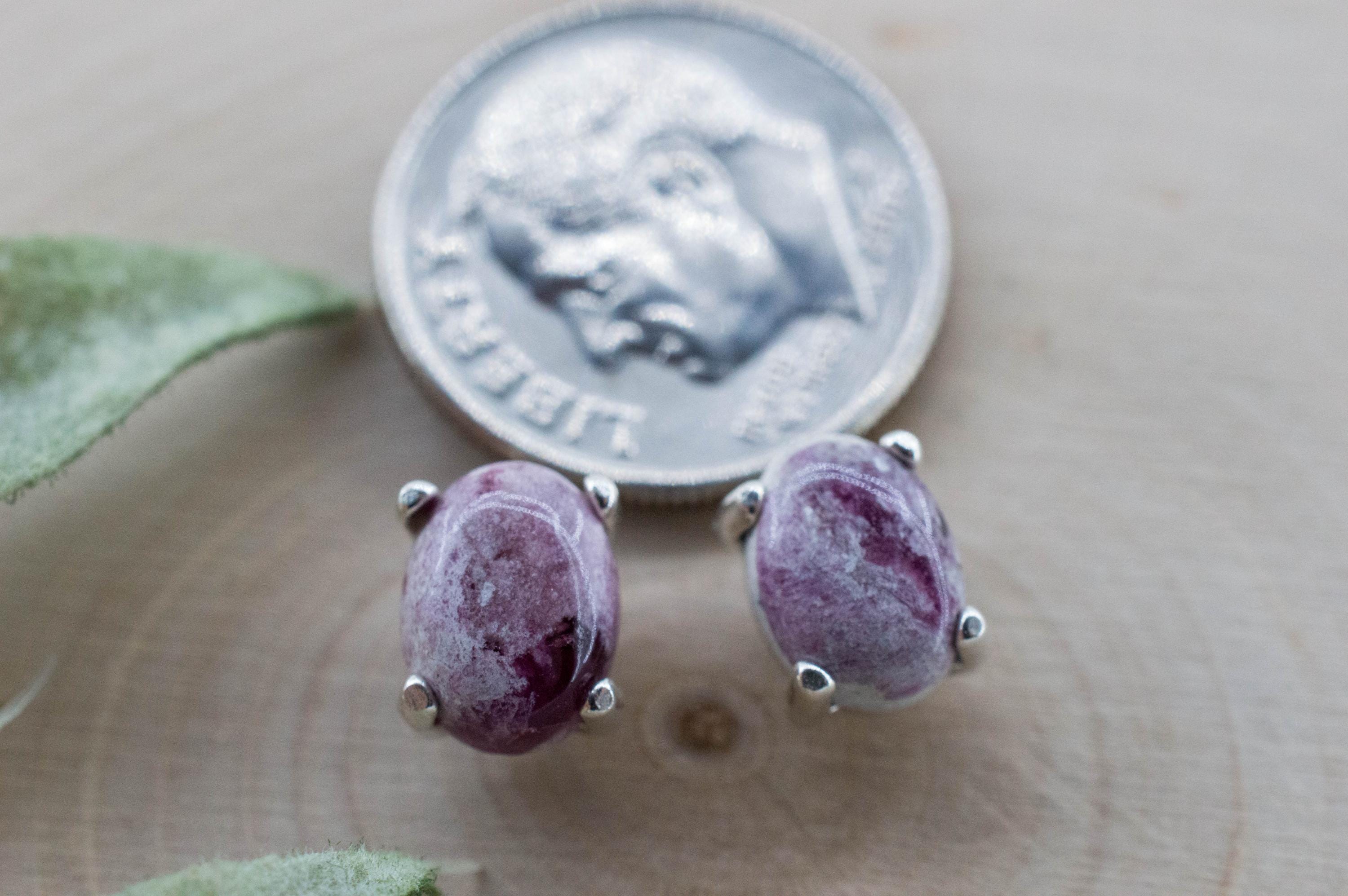 Red Beryl Earrings; Natural Untreated USA Bixbite in Matrix; 2.445cts