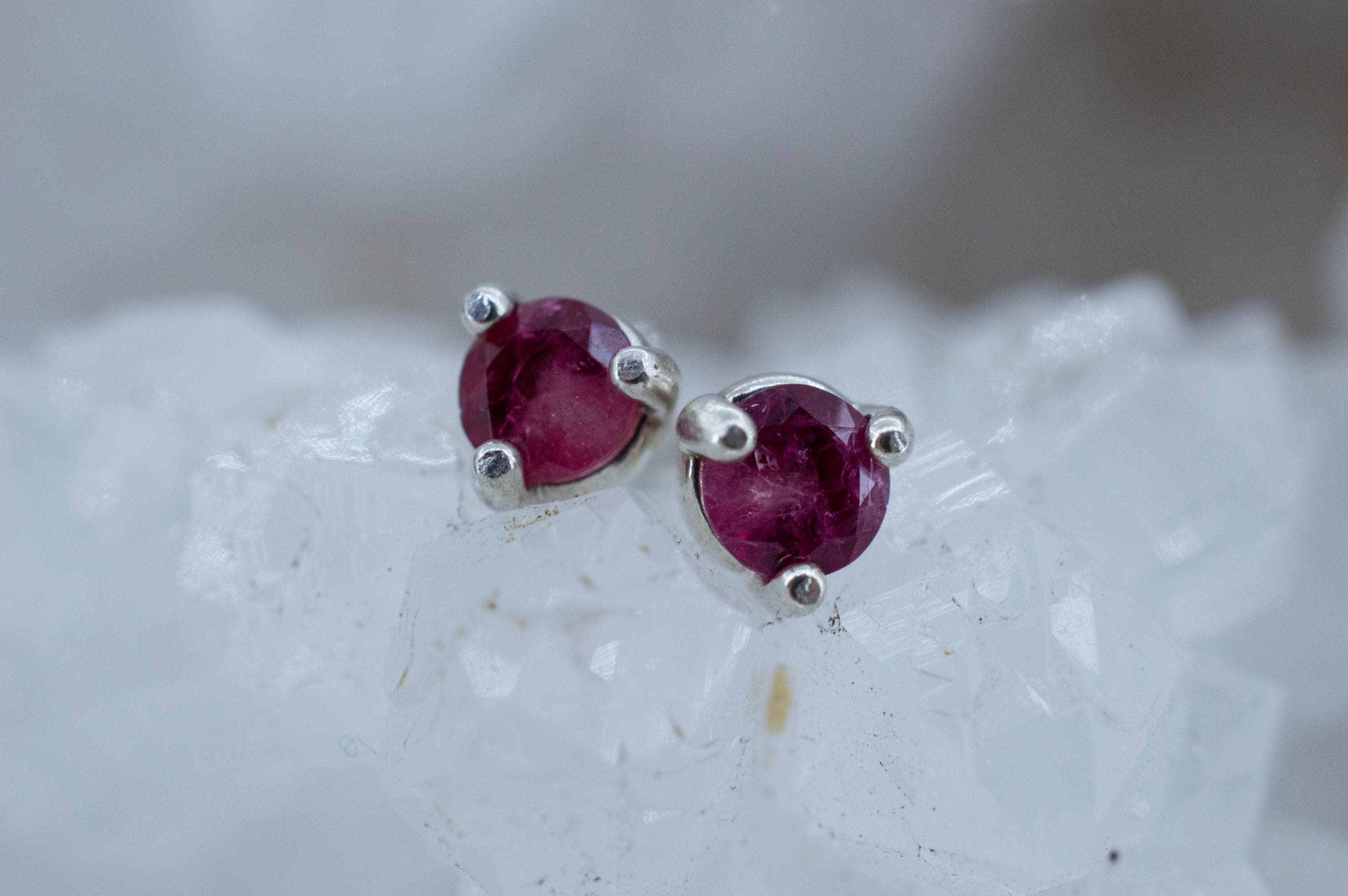 Red Beryl Earrings; Natural Untreated USA Bixbite; 0.310cts