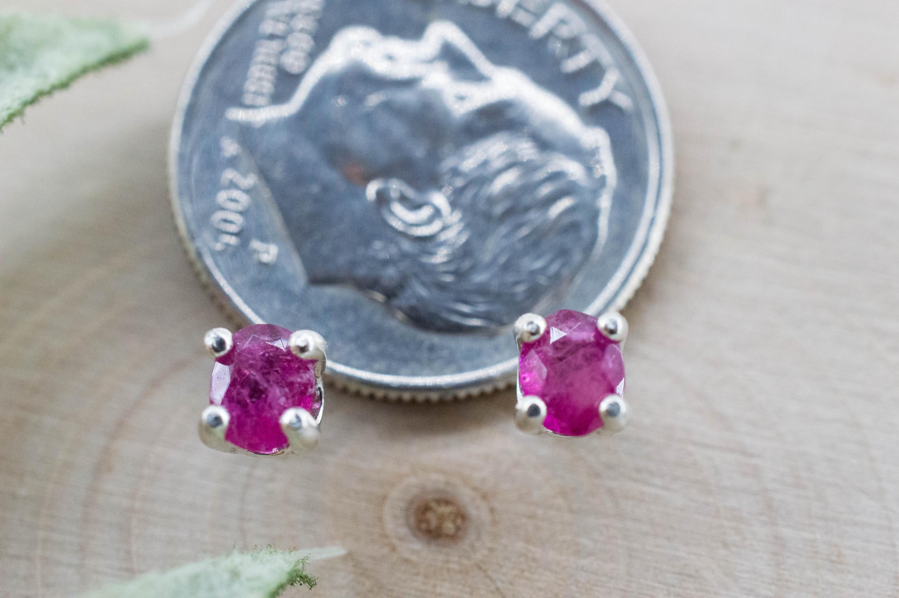 Red Beryl Earrings; Natural Untreated USA Bixbite; 0.330cts