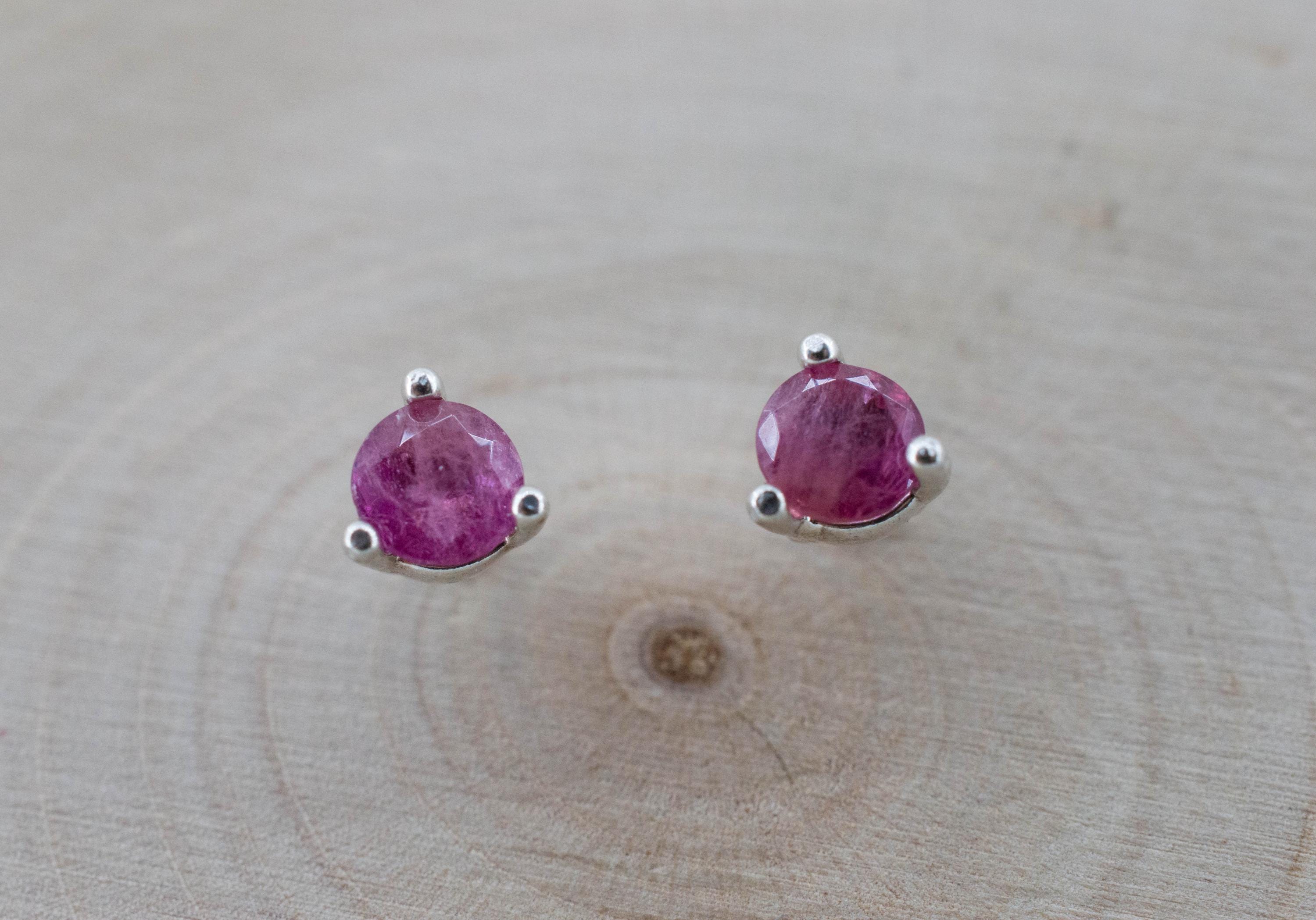 Red Beryl Earrings; Natural Untreated USA Bixbite; 0.480cts