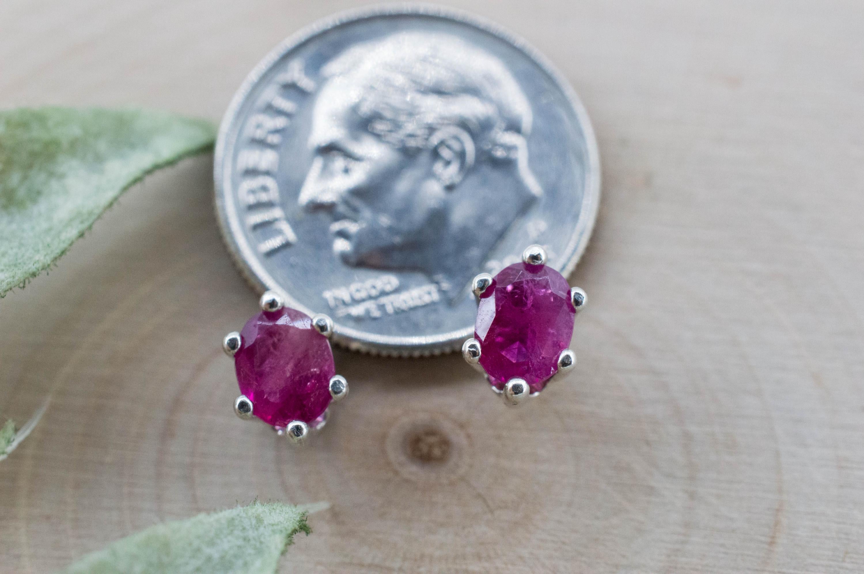 Red Beryl Earrings; Natural Untreated USA Bixbite; 0.650cts