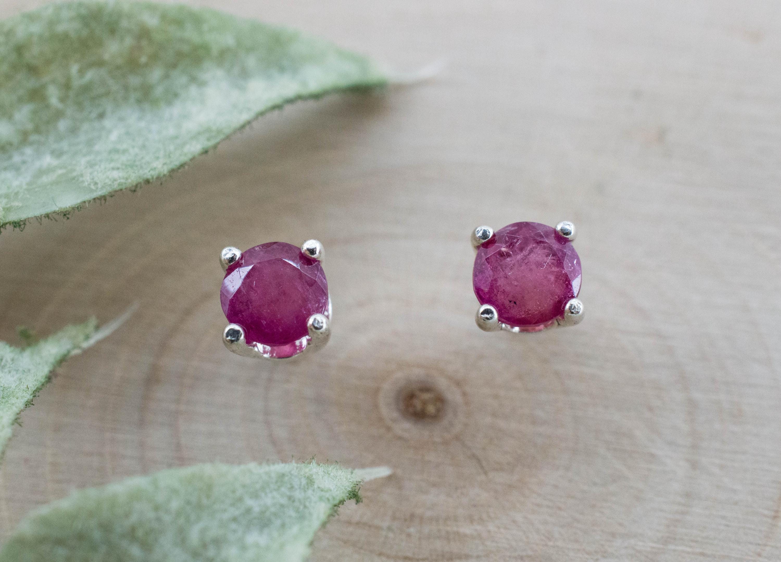 Red Beryl Earrings; Natural Untreated USA Bixbite; 0.670cts