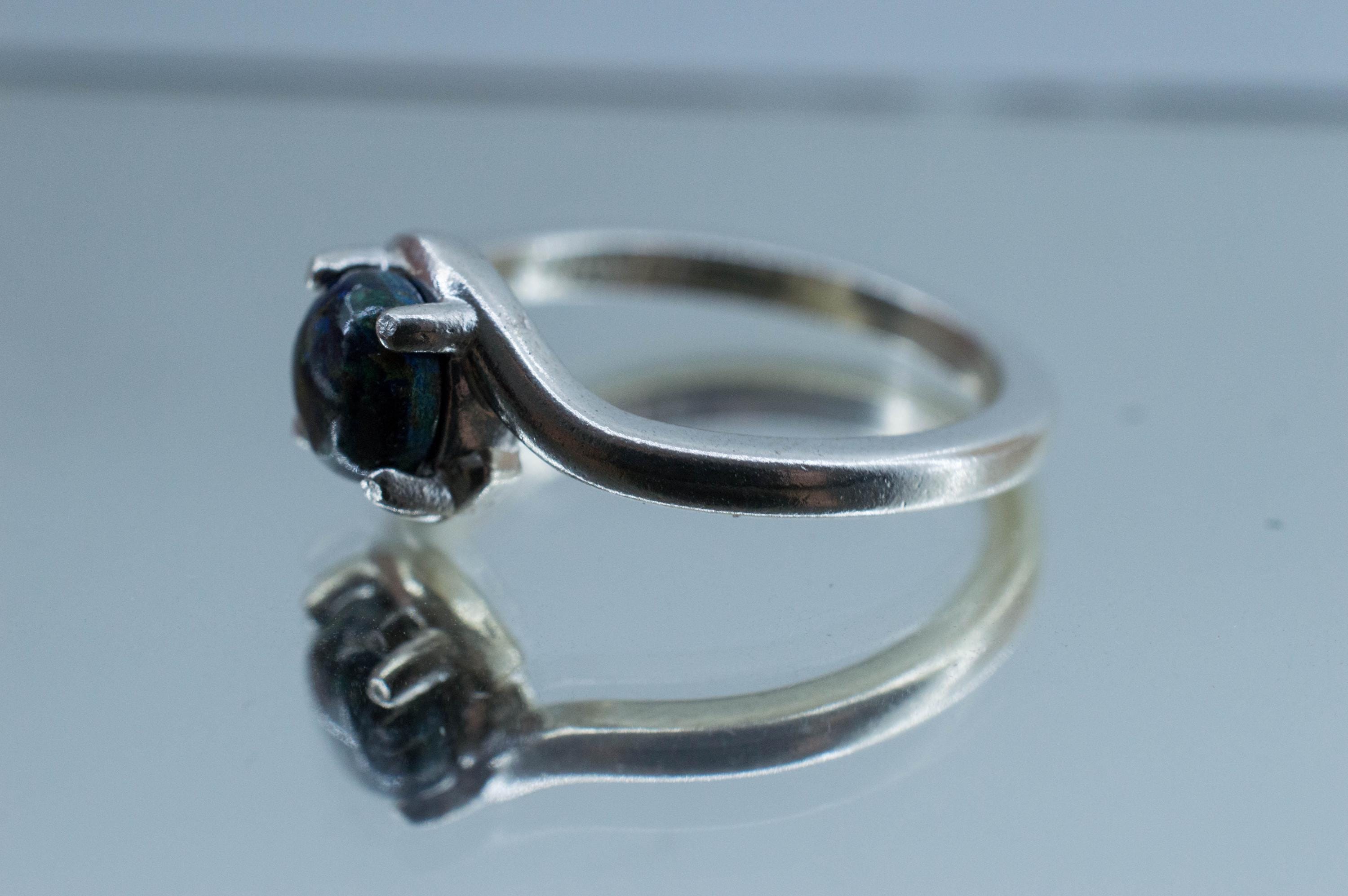 Azurmalachite Ring; Natural Untreated Arizona Azurite and Malachite; 1.020cts