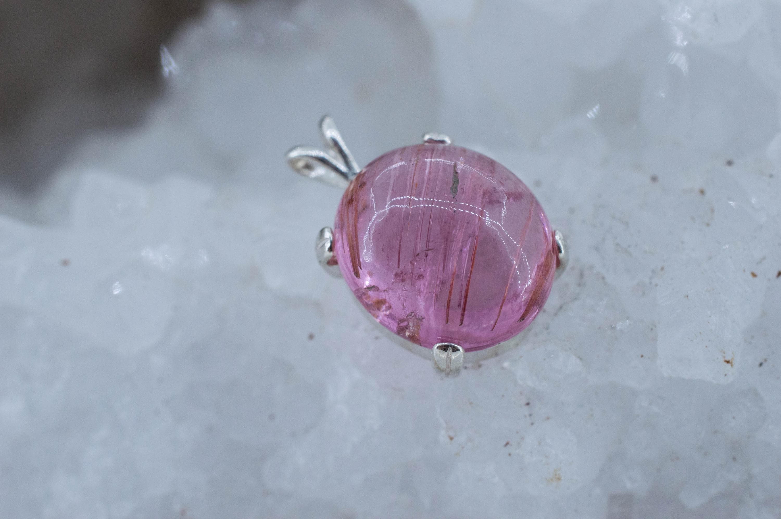 Pink Tourmaline Pendant, Natural Untreated San Diego Cats Eye Tourmaline; 13.650cts