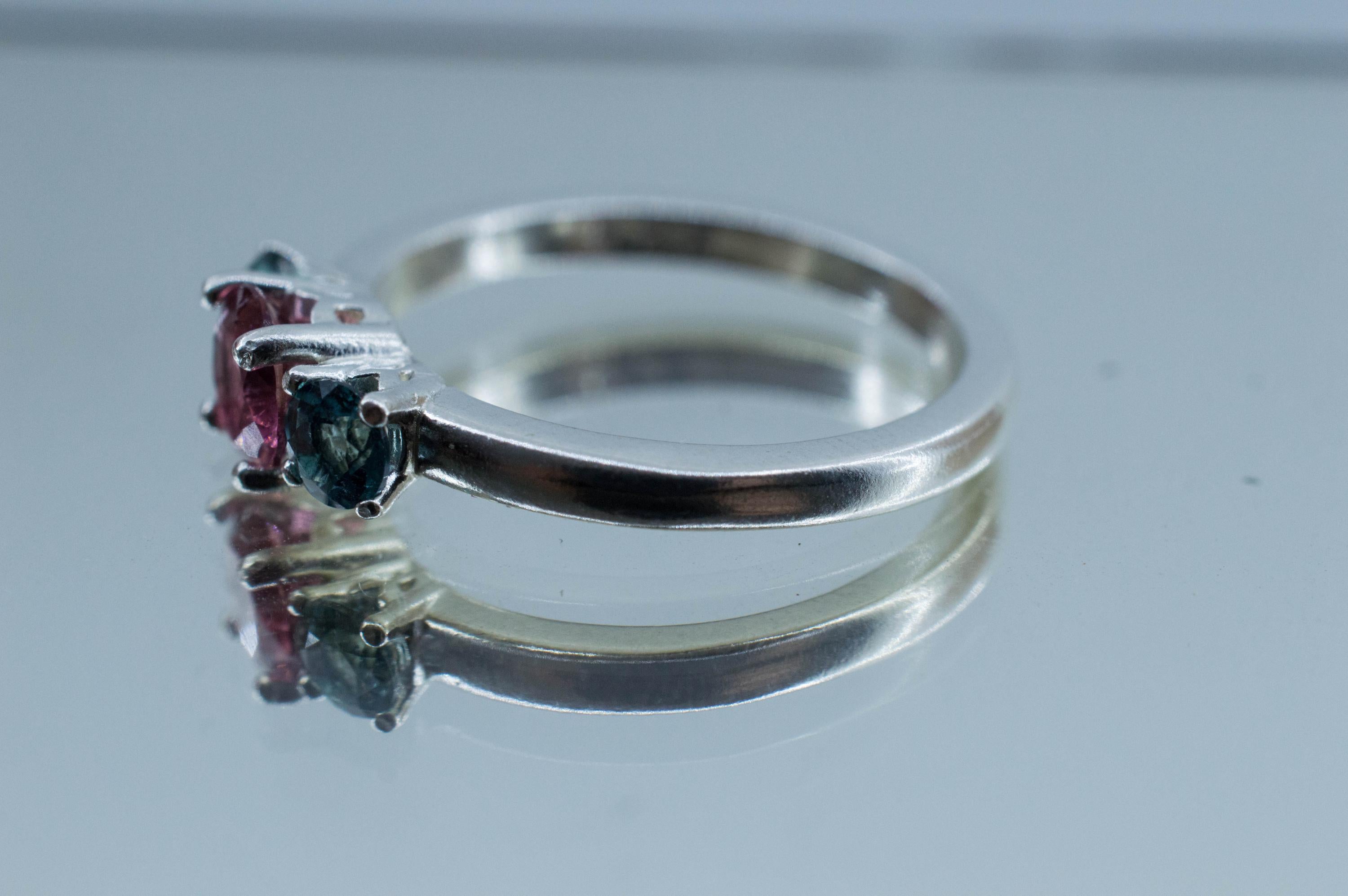 Tourmaline Ring, Natural Untreated San Diego Tourmaline and Brazil Indicolite