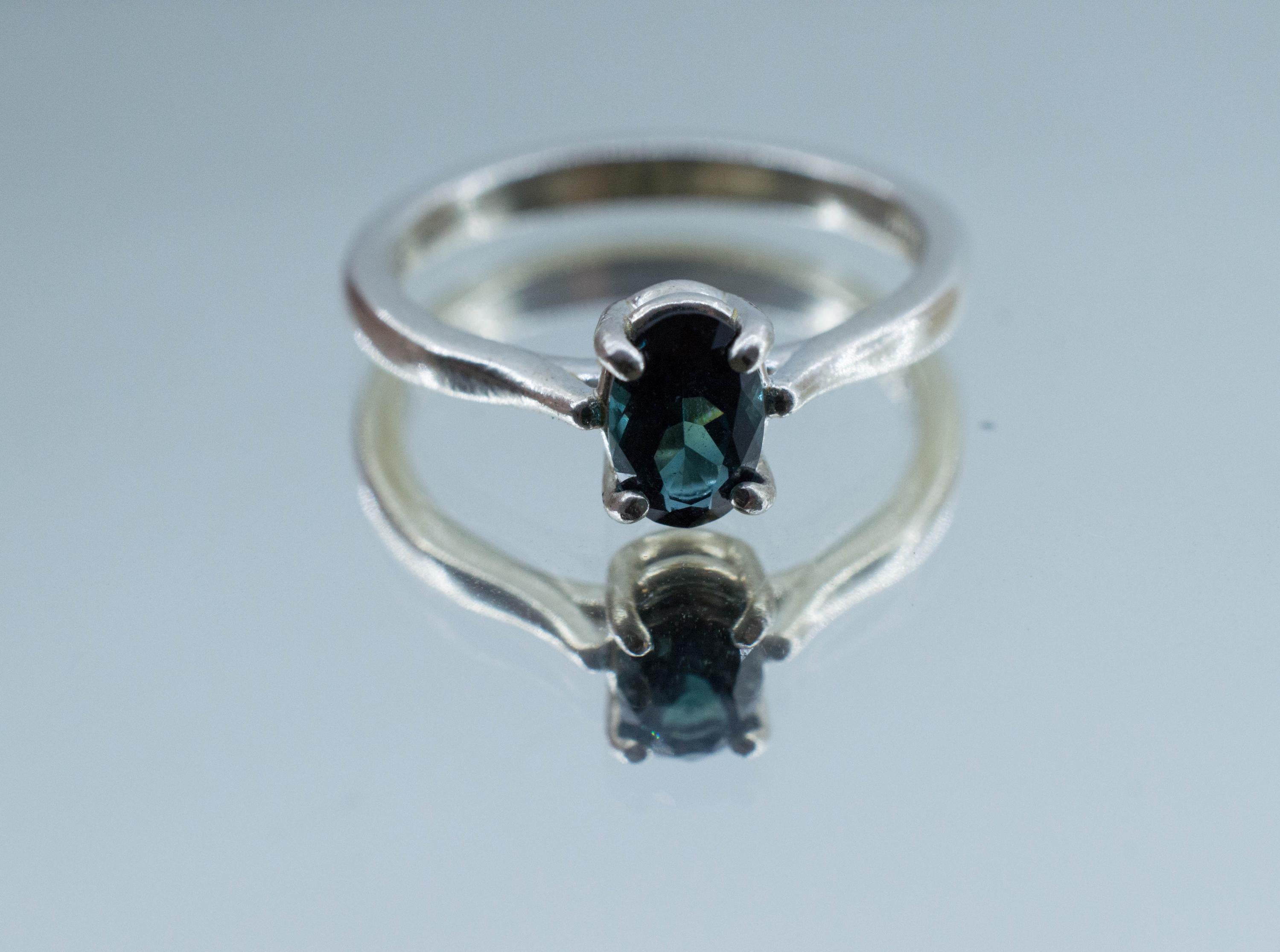 Indicolite Tourmaline Ring, Natural Untreated San Diego Blue Tourmaline; 0.540cts