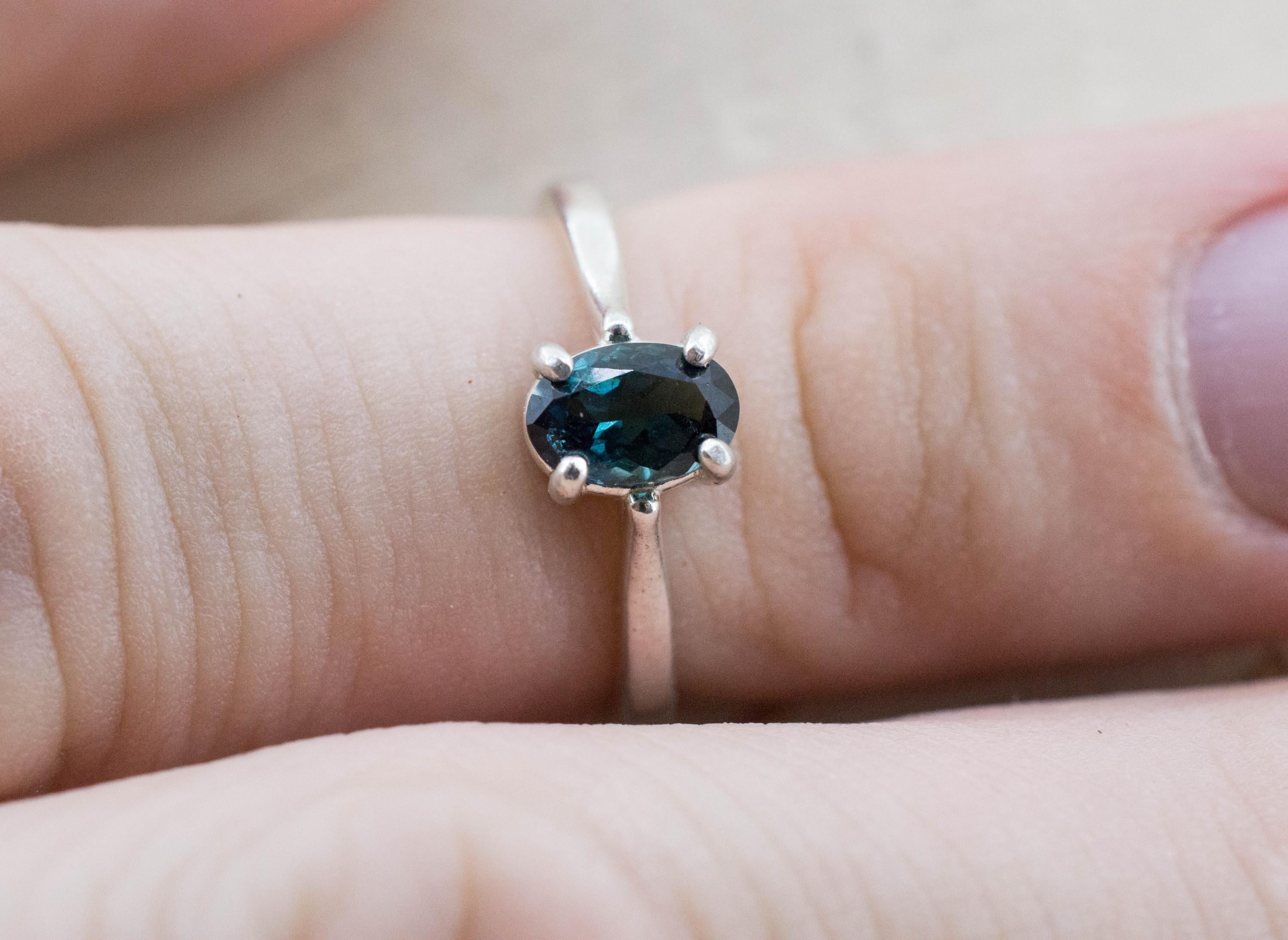 Indicolite Tourmaline Ring, Natural Untreated San Diego Blue Tourmaline; 0.540cts
