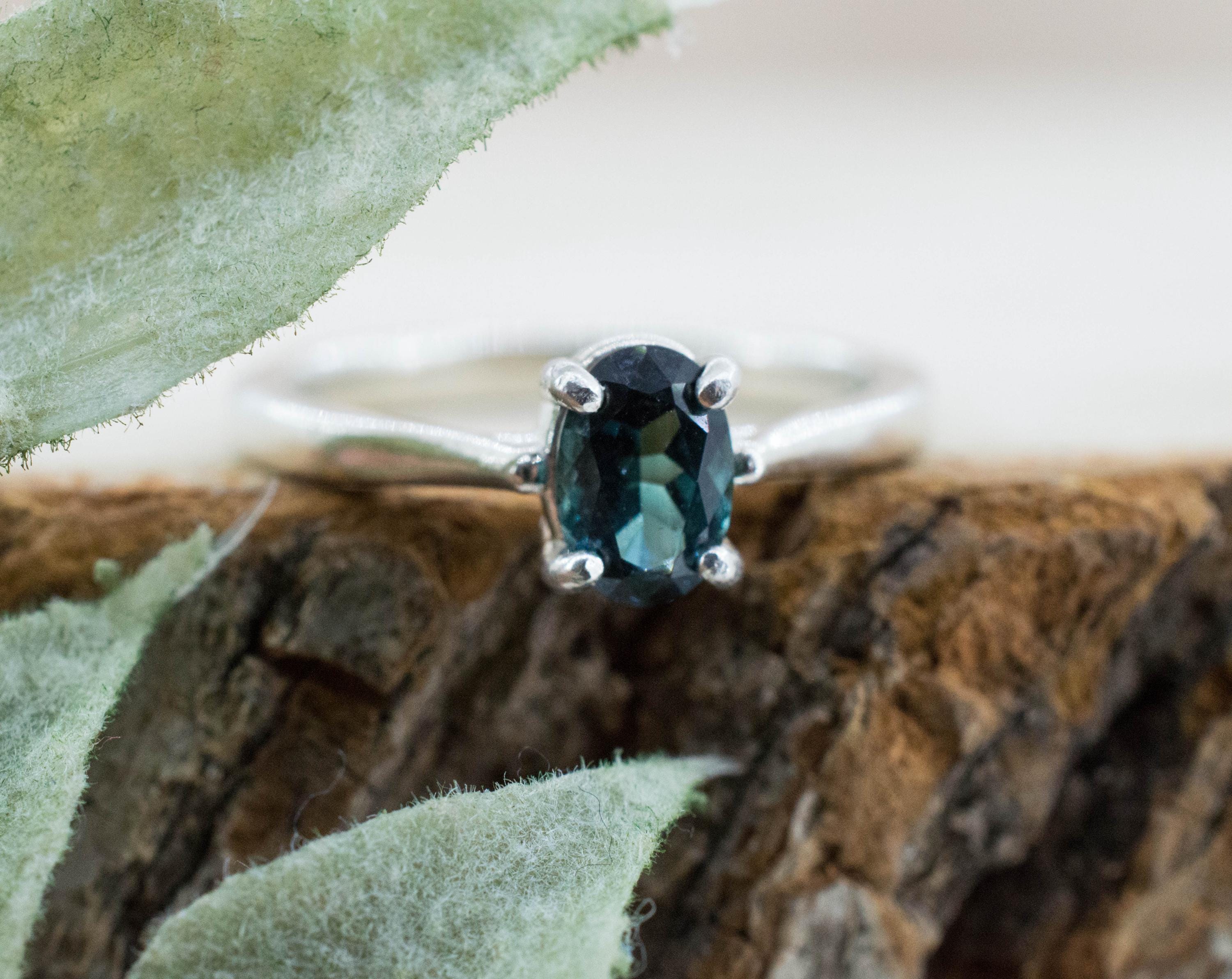 Indicolite Tourmaline Ring, Natural Untreated San Diego Blue Tourmaline; 0.540cts