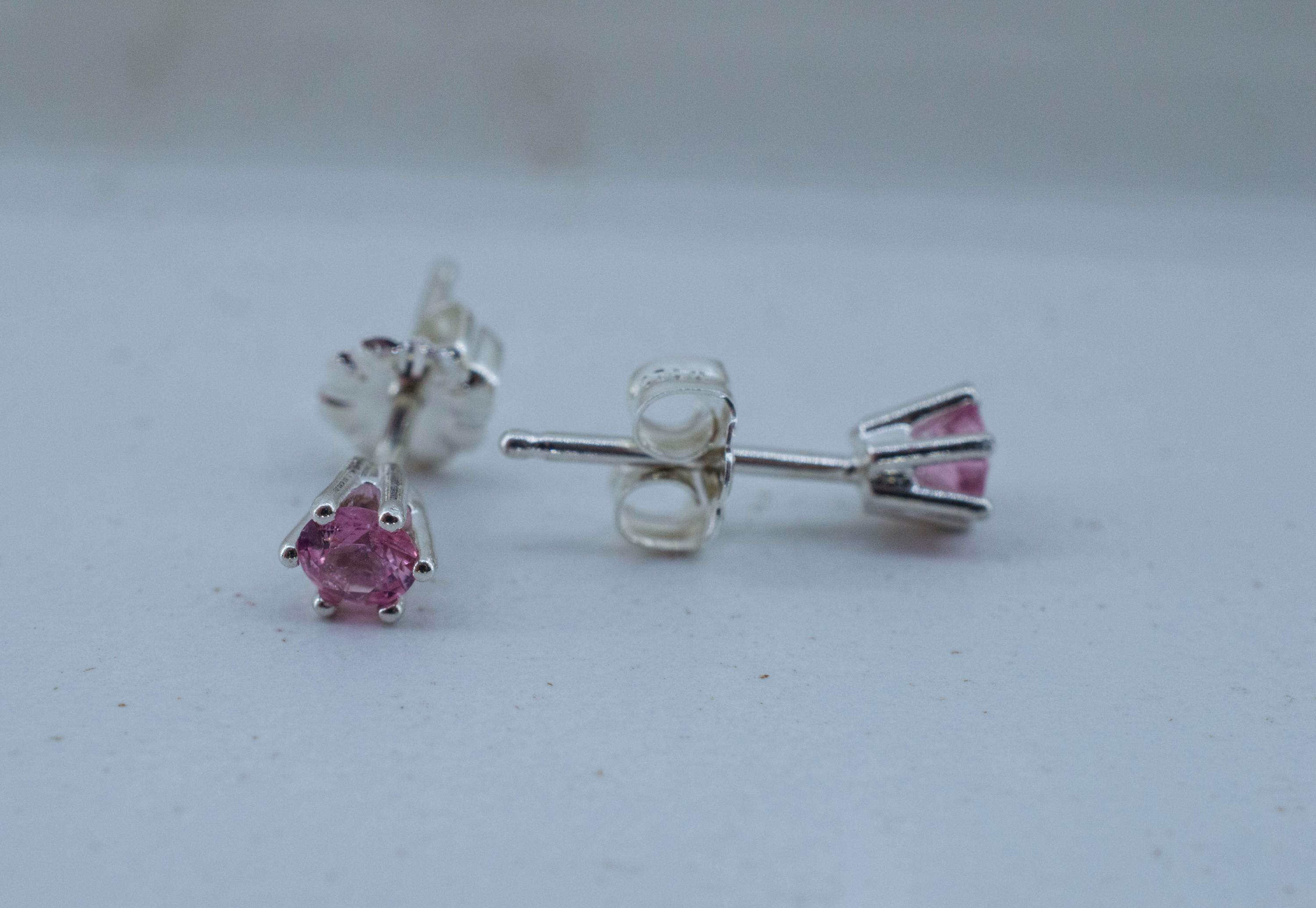 Pink Tourmaline Earrings; Natural Untreated San Diego Tourmaline; 0.275ctw