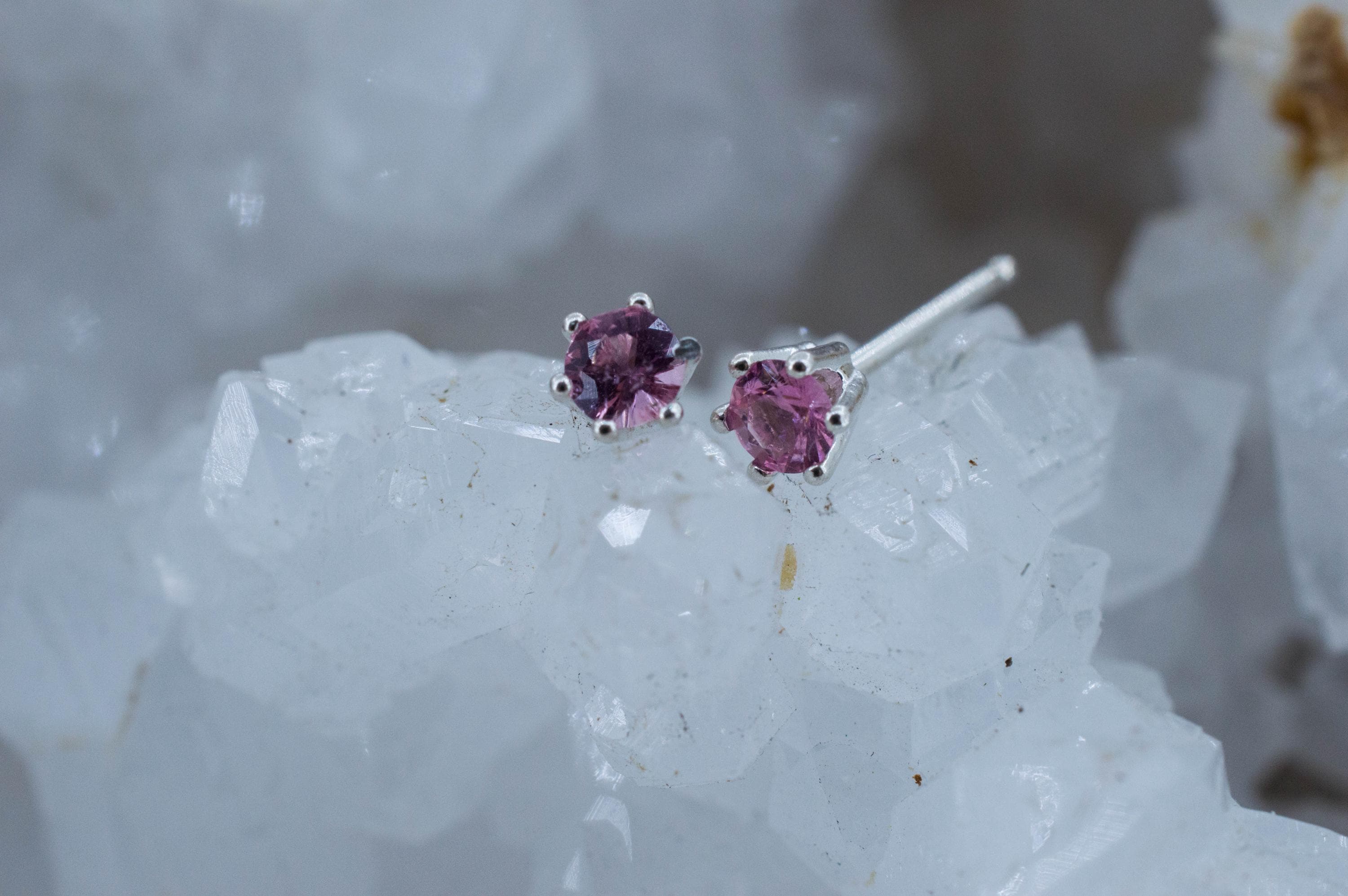 Pink Tourmaline Earrings; Natural Untreated San Diego Tourmaline; 0.275ctw
