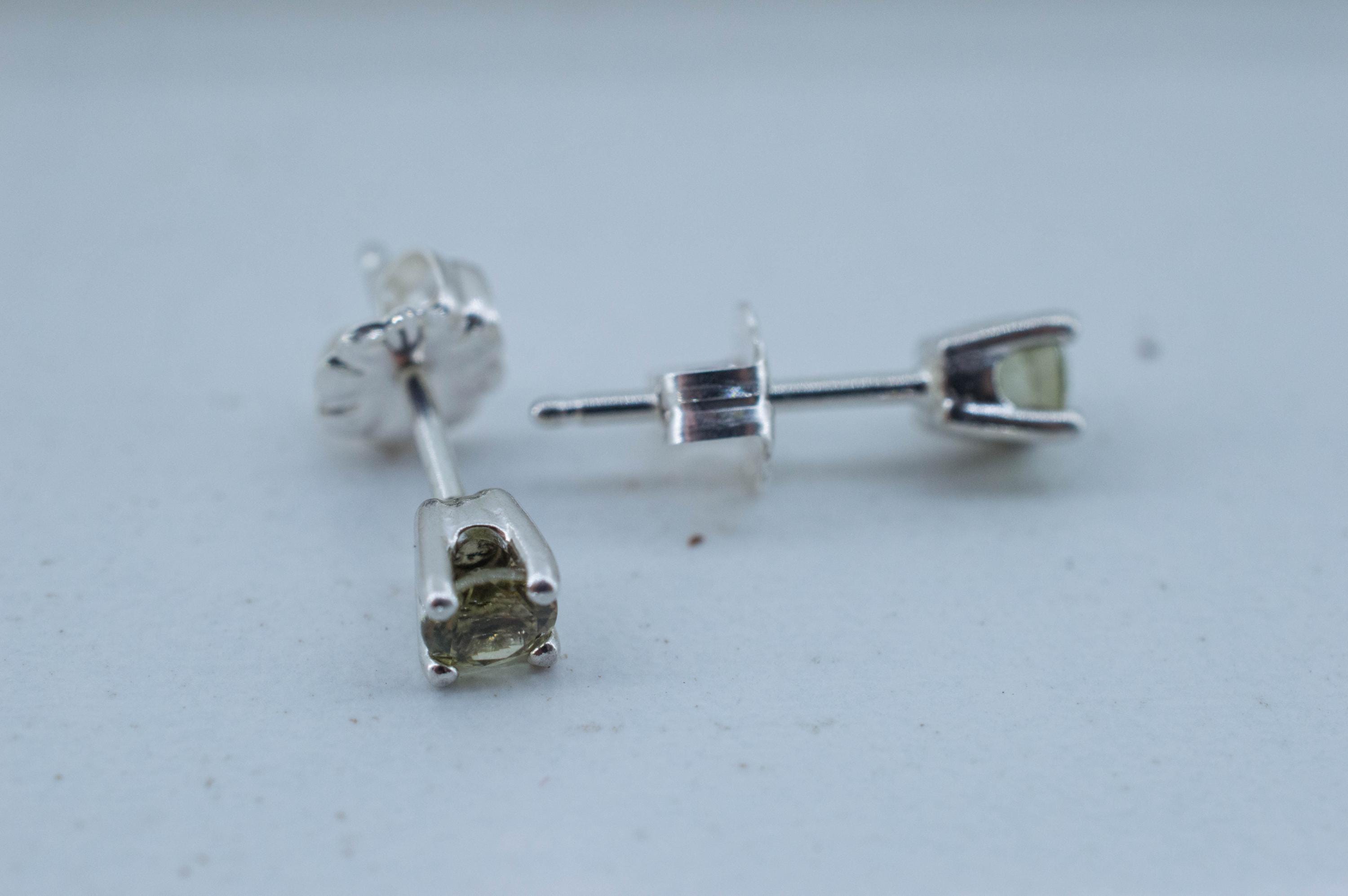 Green Tourmaline Earrings; Natural Untreated San Diego Tourmaline; 0.360ctw