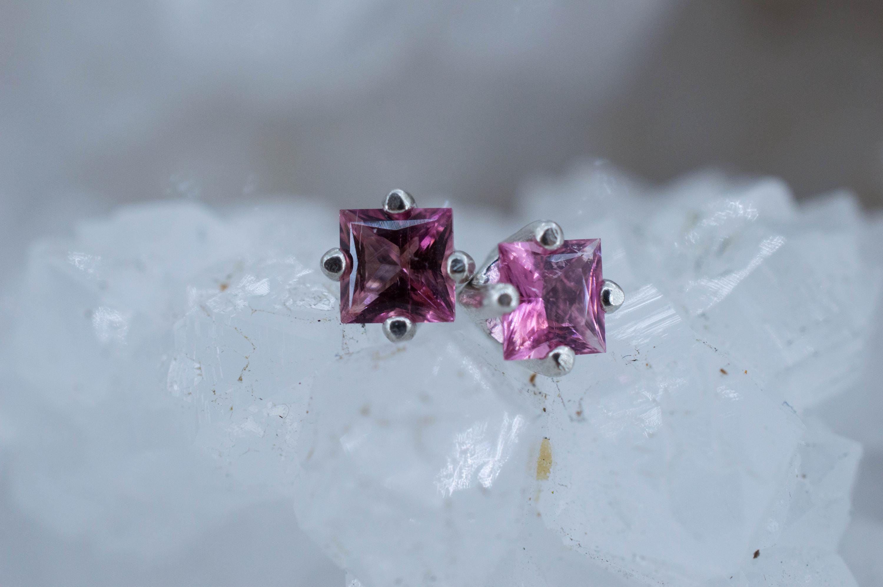 Pink Tourmaline Earrings; Natural Untreated San Diego Tourmaline; 0.420ctw