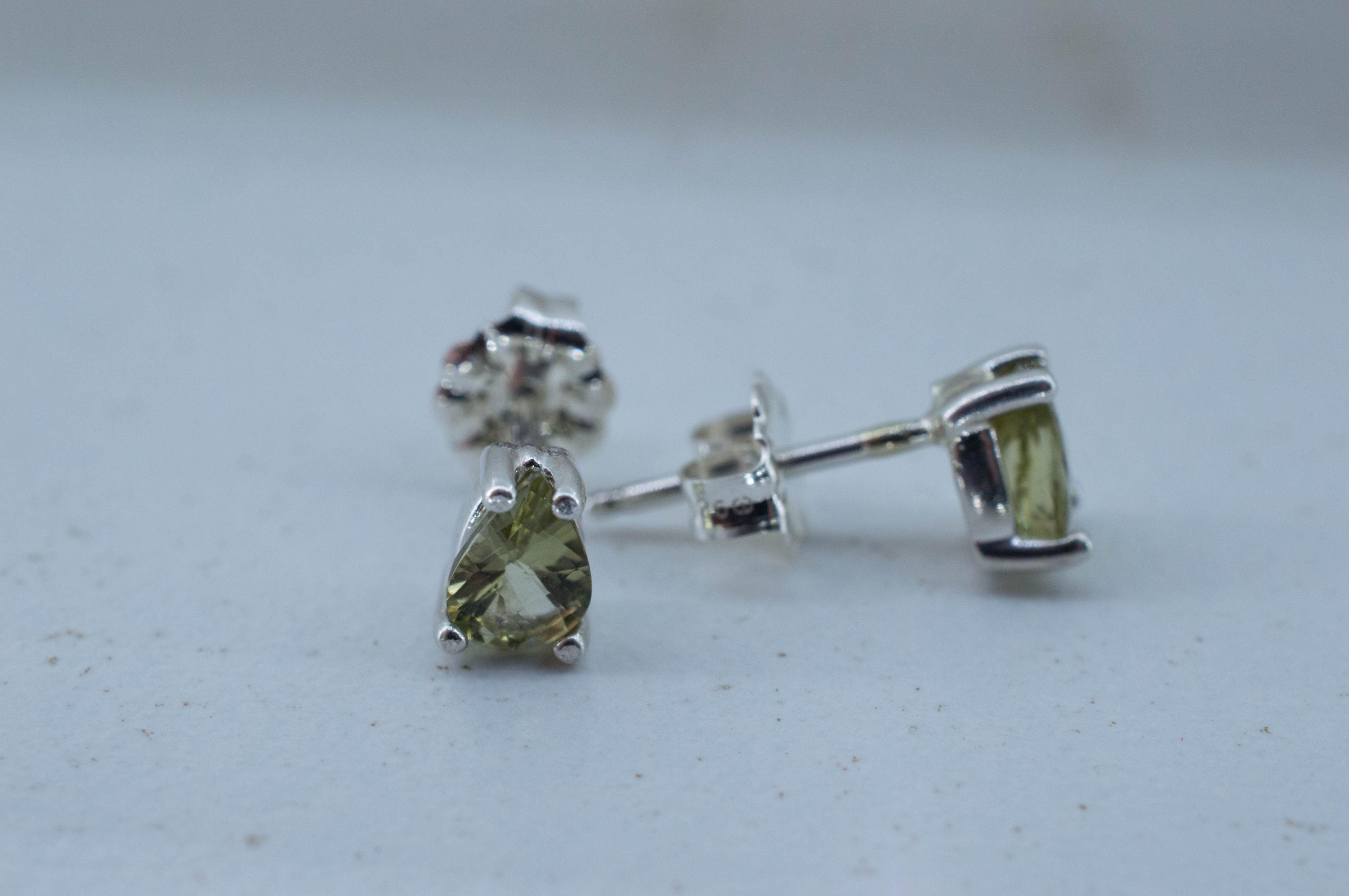 Green Tourmaline Earrings; Natural Untreated San Diego Tourmaline; 0.705ctw
