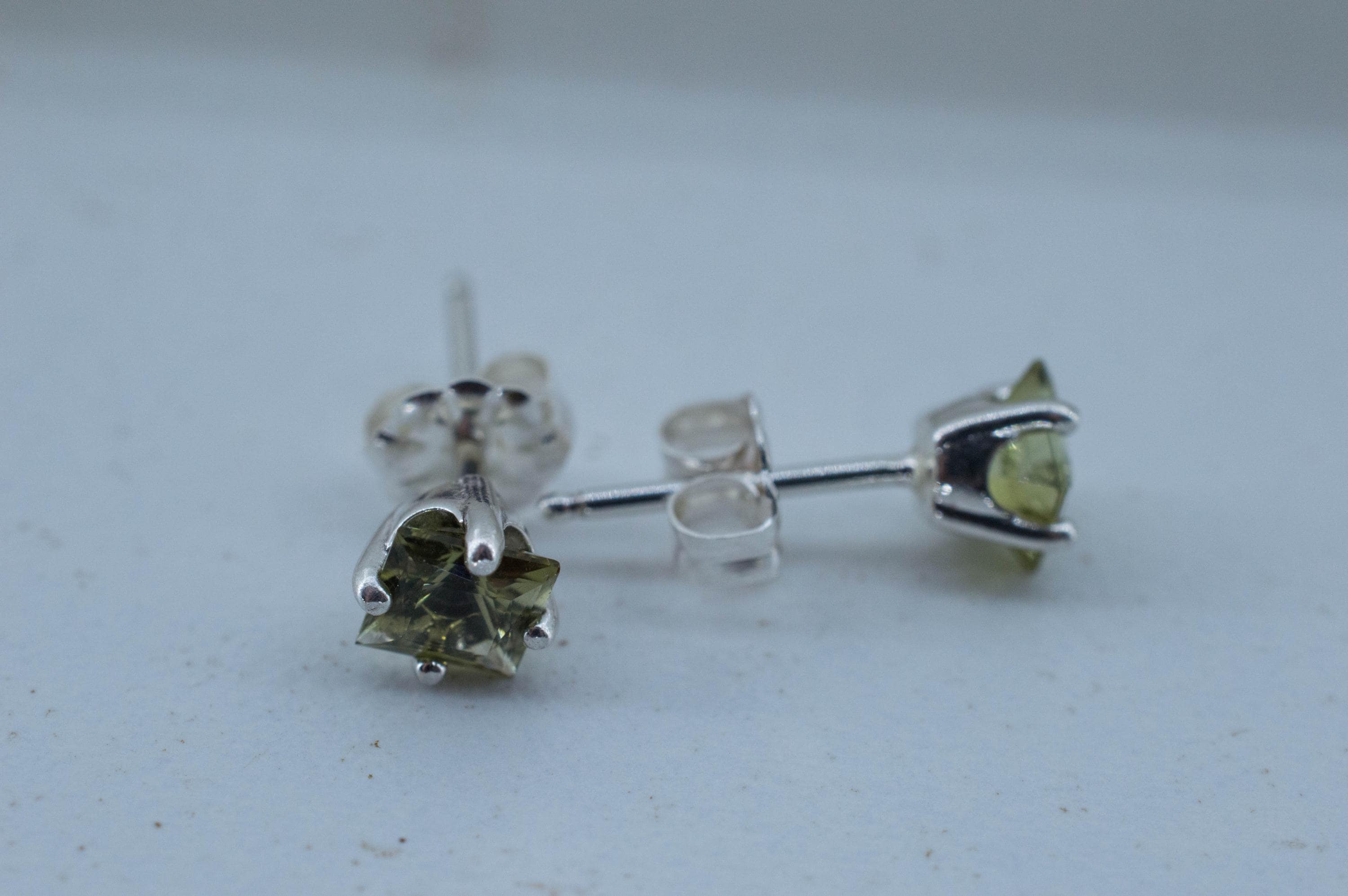 Green Tourmaline Earrings; Natural Untreated San Diego Tourmaline; 0.895ctw