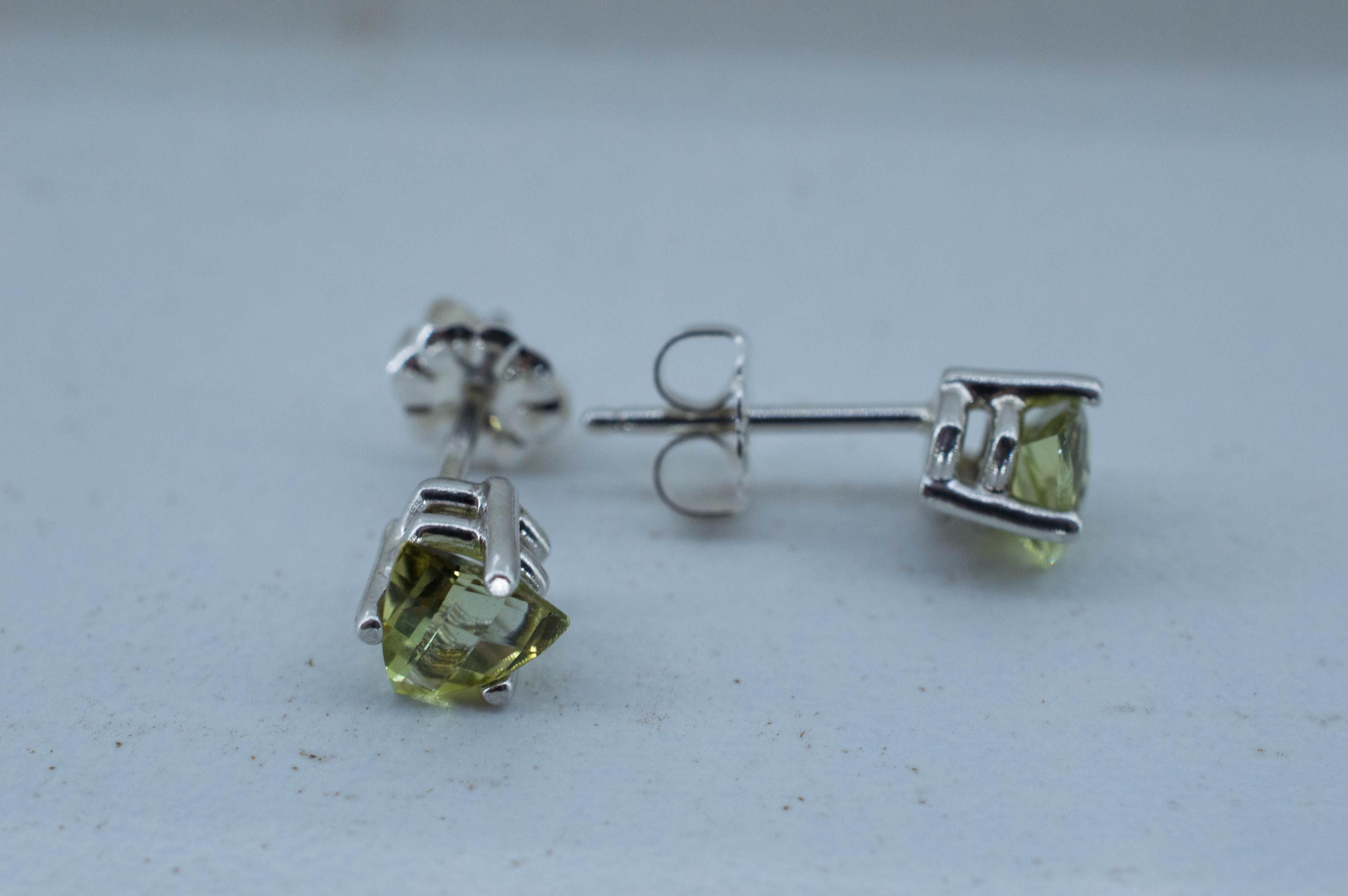 Green Tourmaline Earrings; Natural Untreated San Diego Tourmaline; 0.96ctw