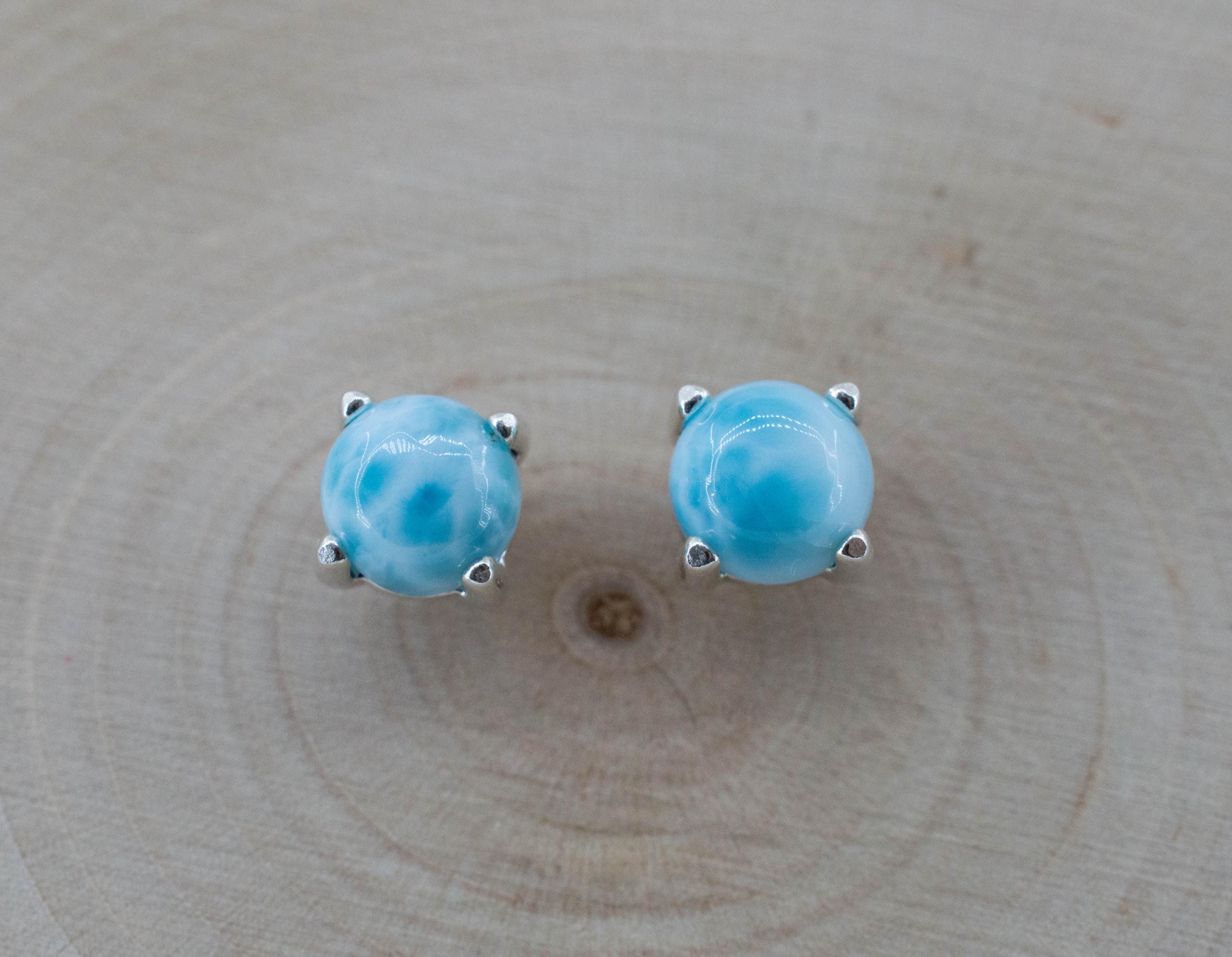 Larimar Earrings; Genuine Untreated Dominican Republic Larimar; 2.205cts