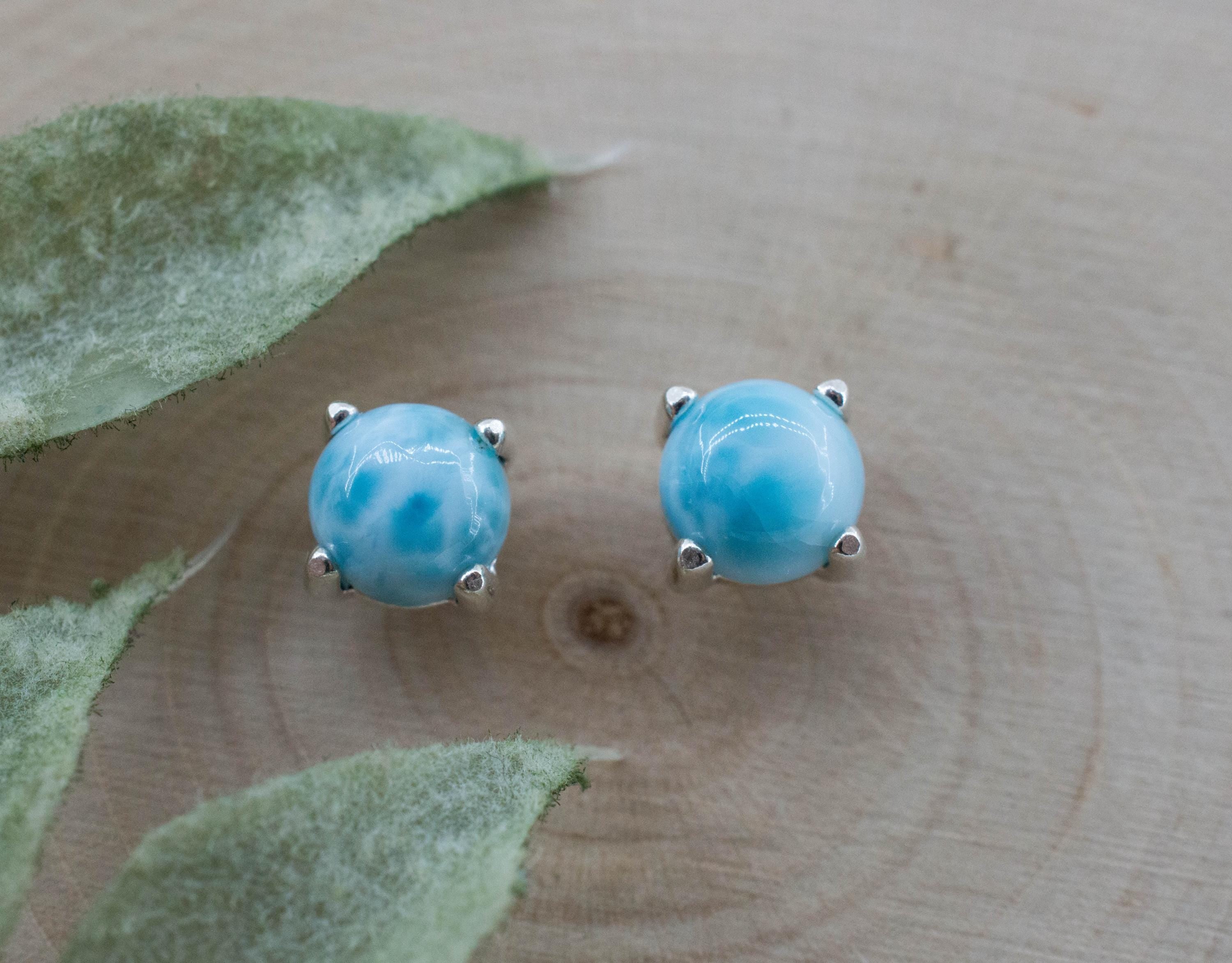 Larimar Earrings; Genuine Untreated Dominican Republic Larimar; 2.205cts