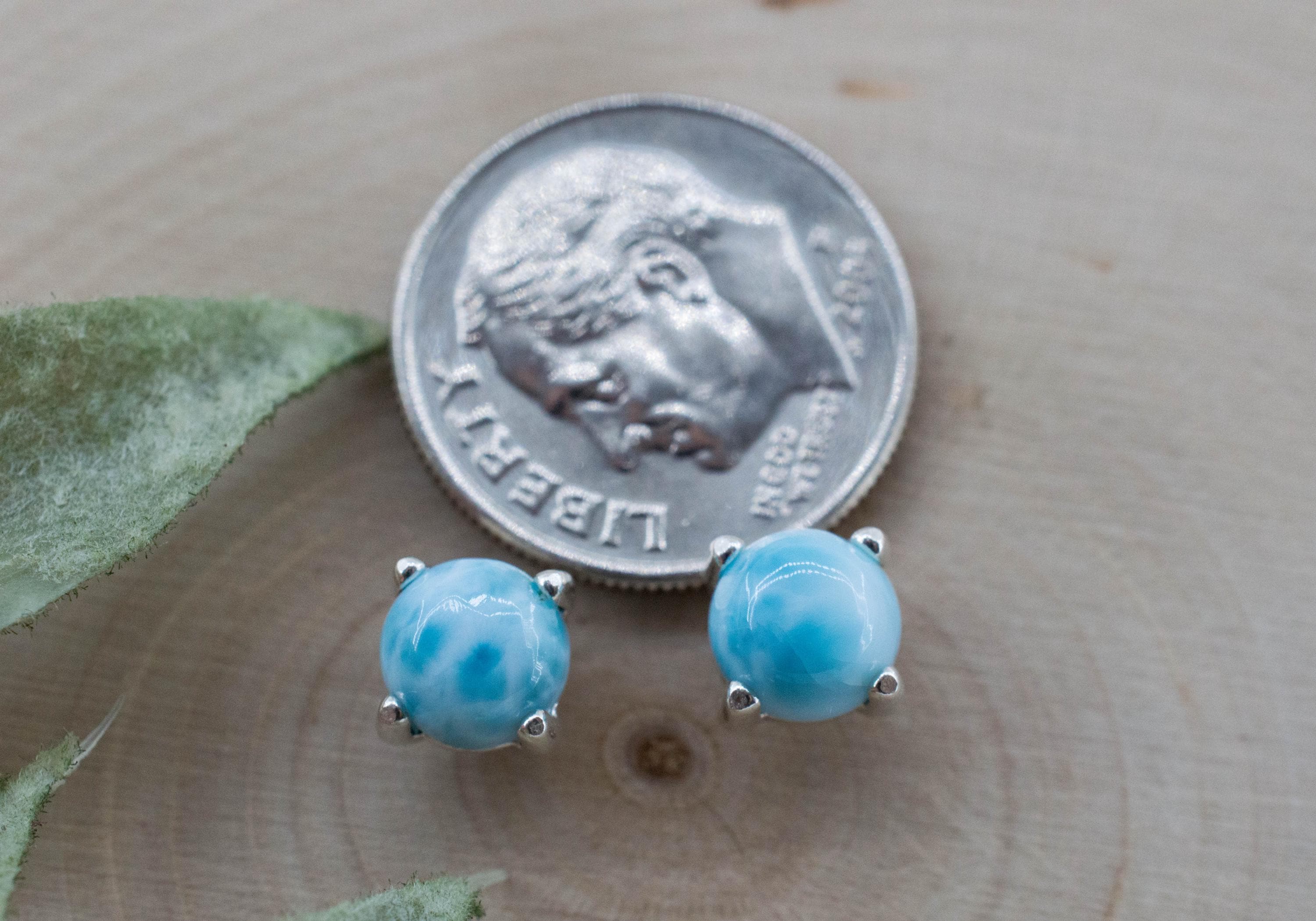 Larimar Earrings; Genuine Untreated Dominican Republic Larimar; 2.205cts