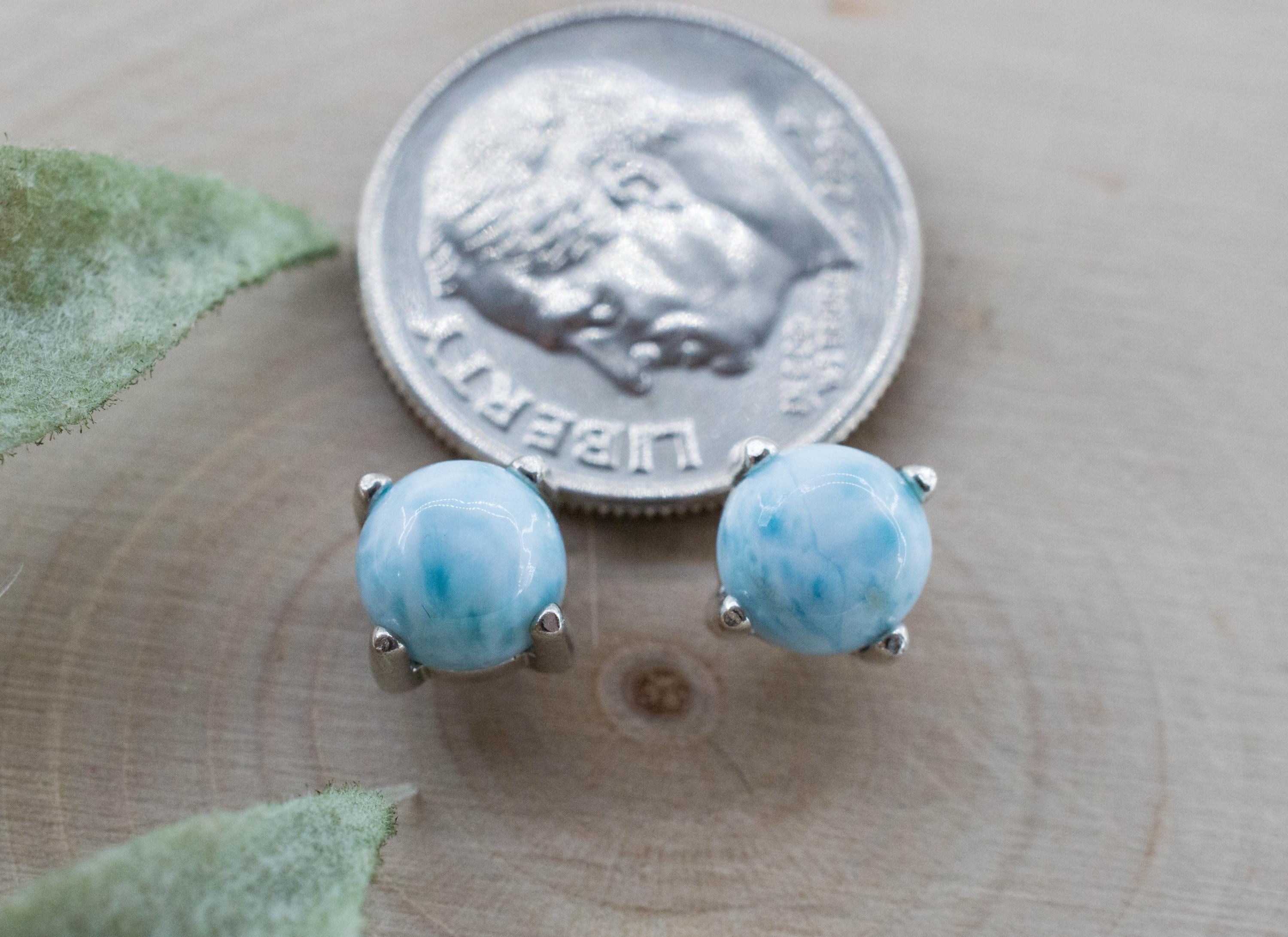 Larimar Earrings; Genuine Untreated Dominican Republic Larimar; 2.295cts
