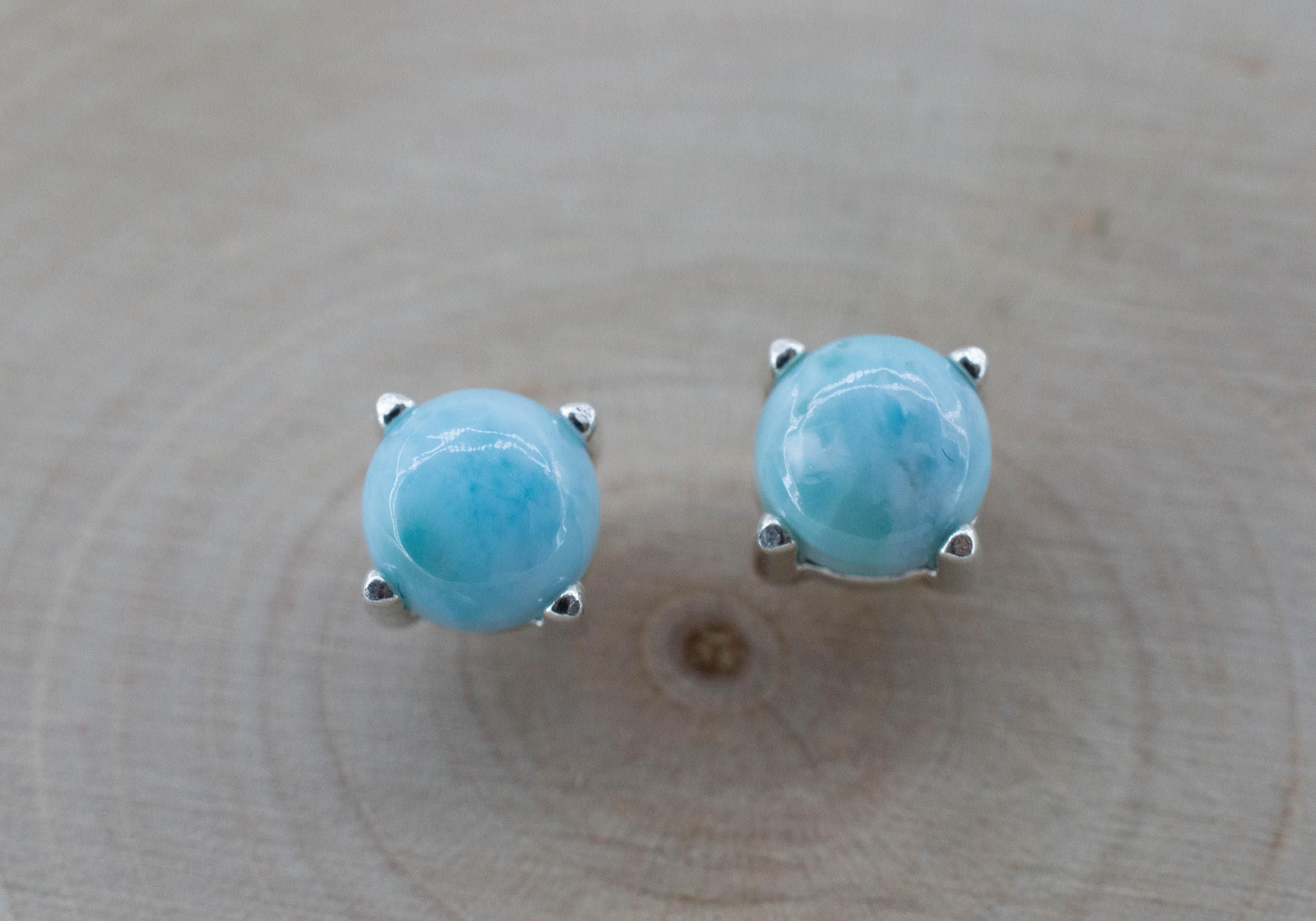 Larimar Earrings; Genuine Untreated Dominican Republic Larimar; 2.310cts