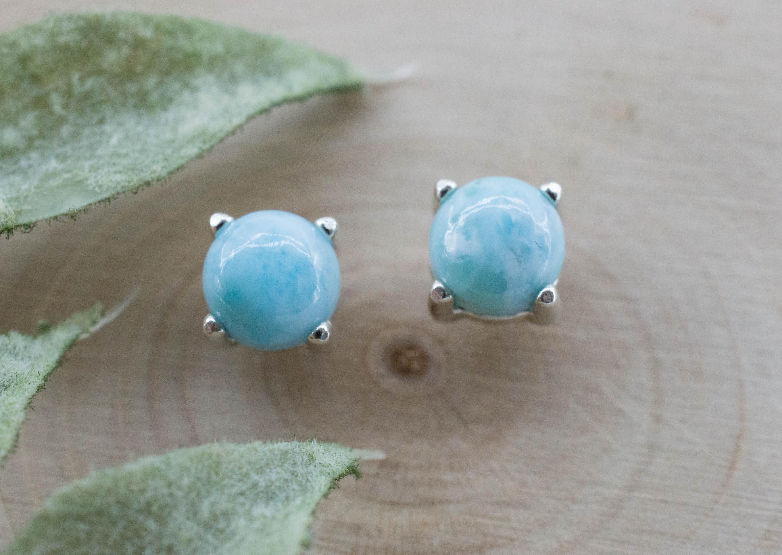 Larimar Earrings; Genuine Untreated Dominican Republic Larimar; 2.310cts
