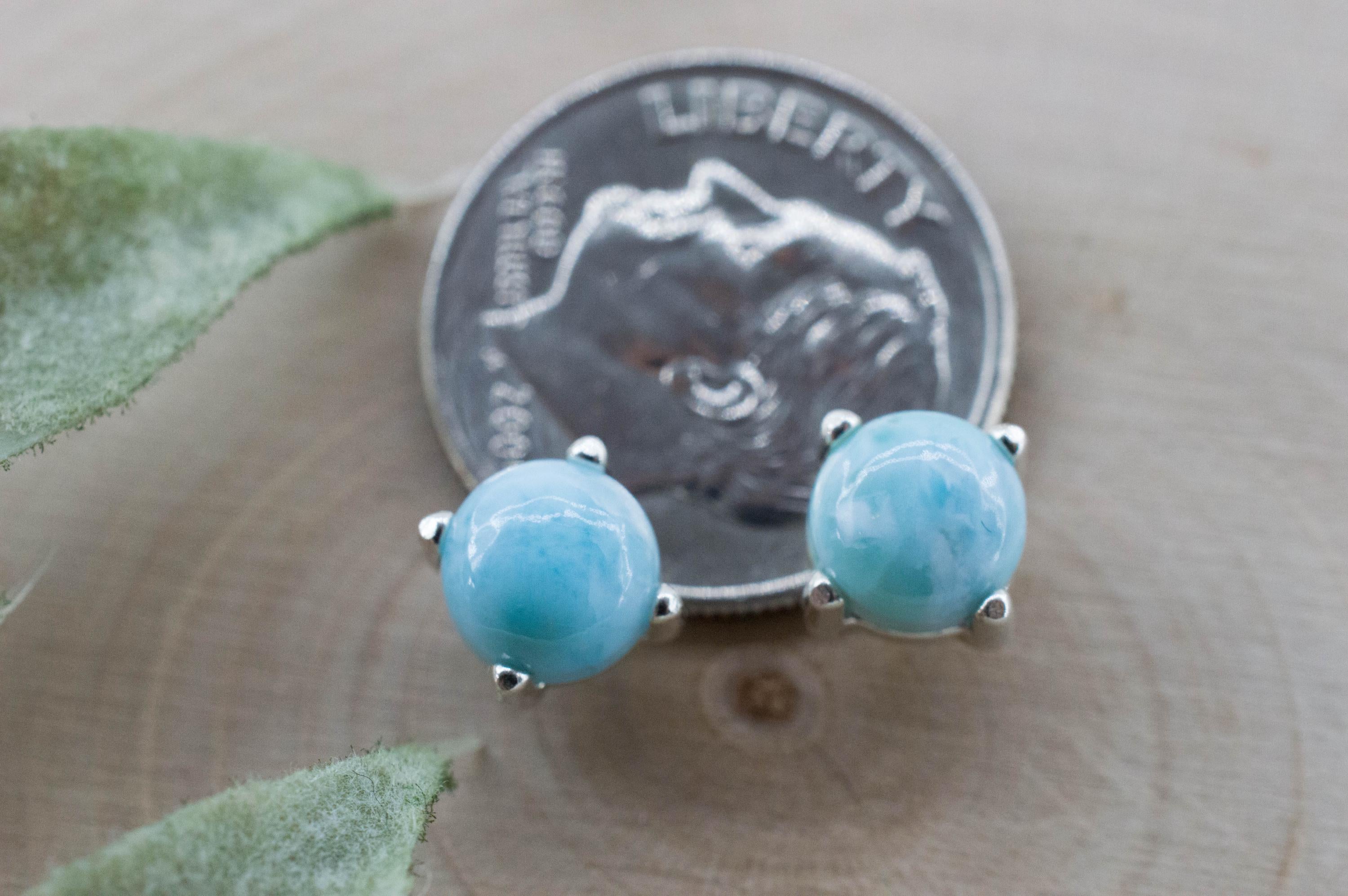 Larimar Earrings; Genuine Untreated Dominican Republic Larimar; 2.310cts