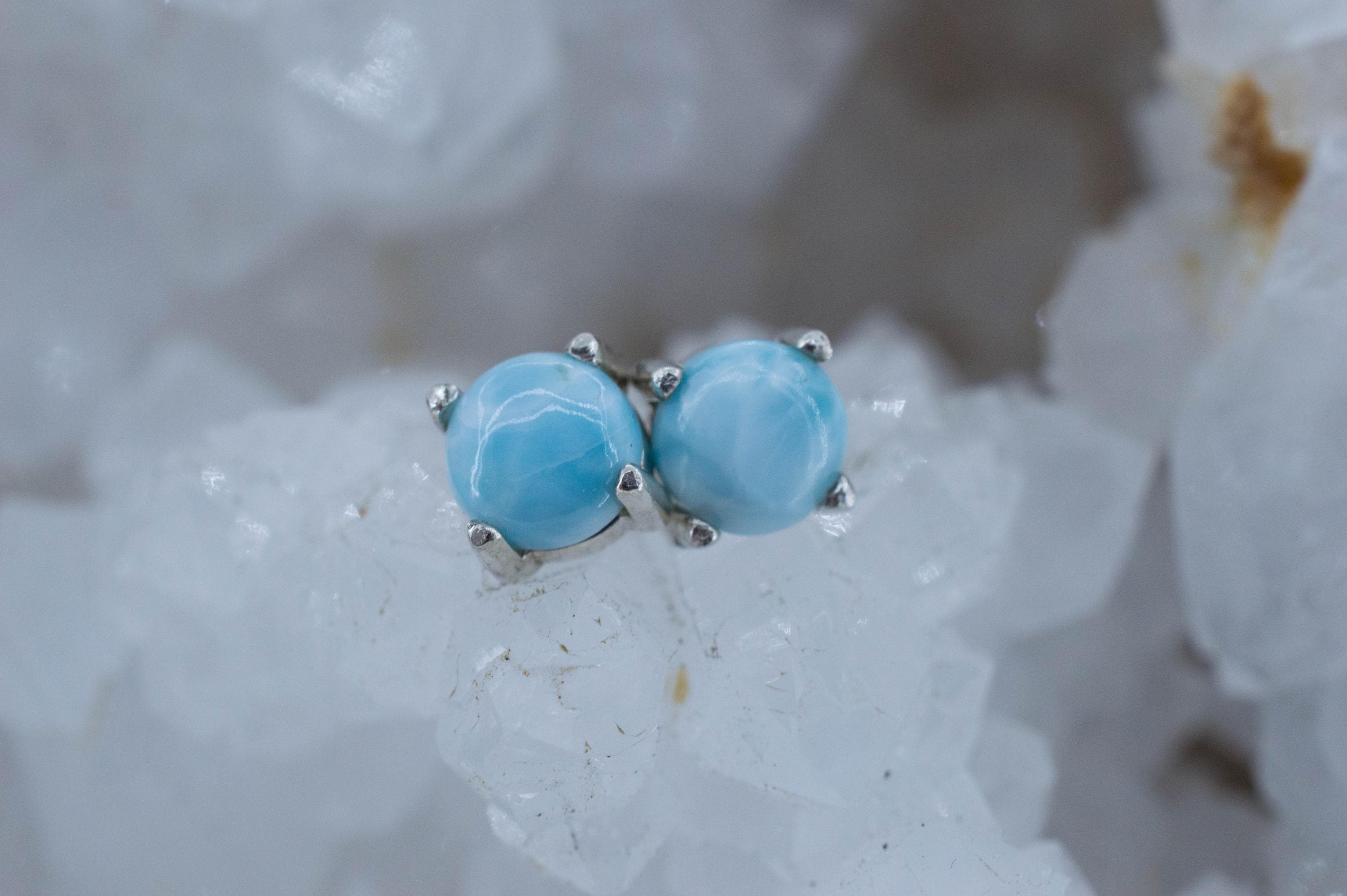 Larimar Earrings; Genuine Untreated Dominican Republic Larimar; 1.865cts