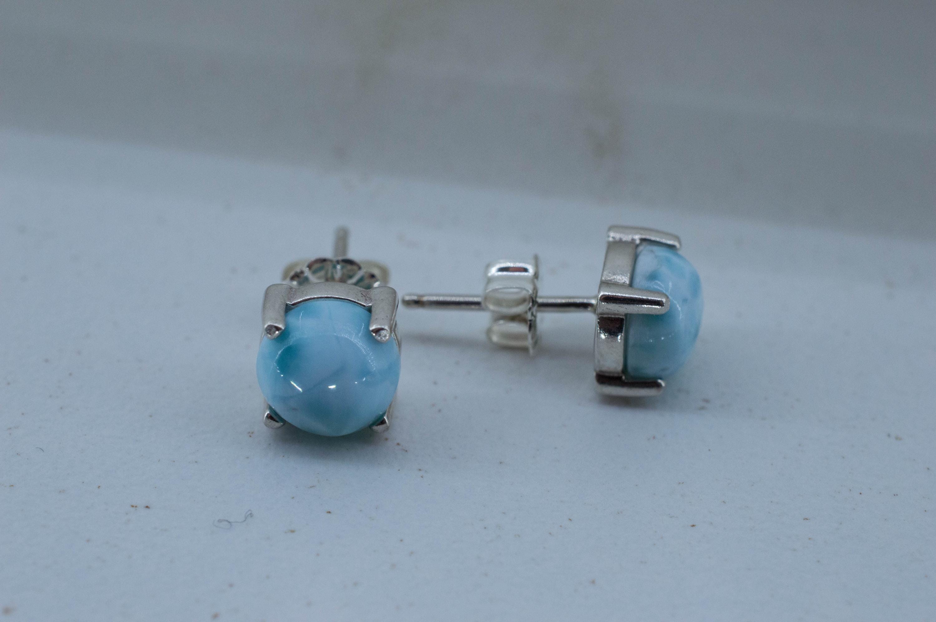Larimar Earrings; Genuine Untreated Dominican Republic Larimar; 3.325cts