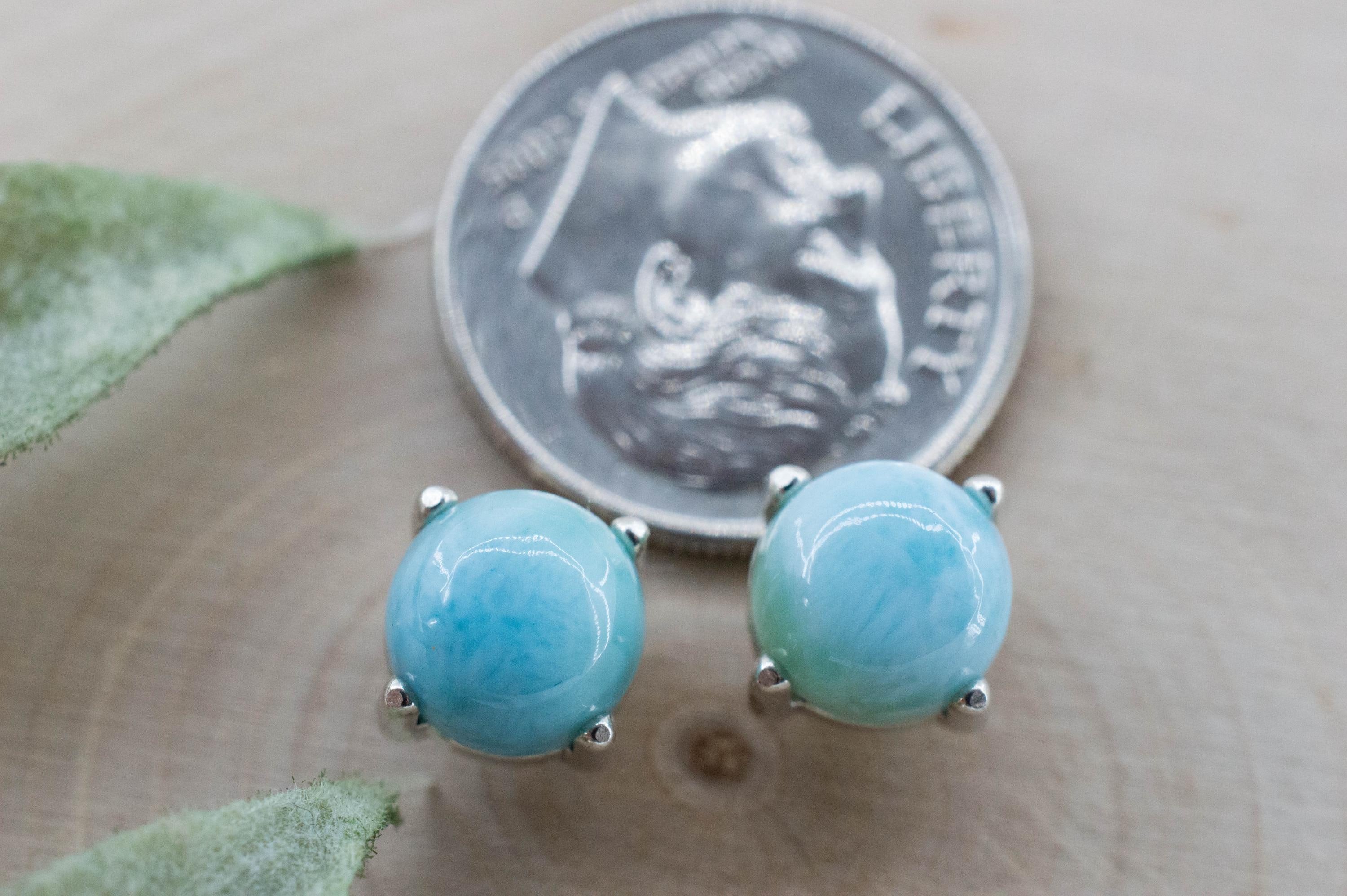 Larimar Earrings; Genuine Untreated Dominican Republic Larimar; 3.780cts