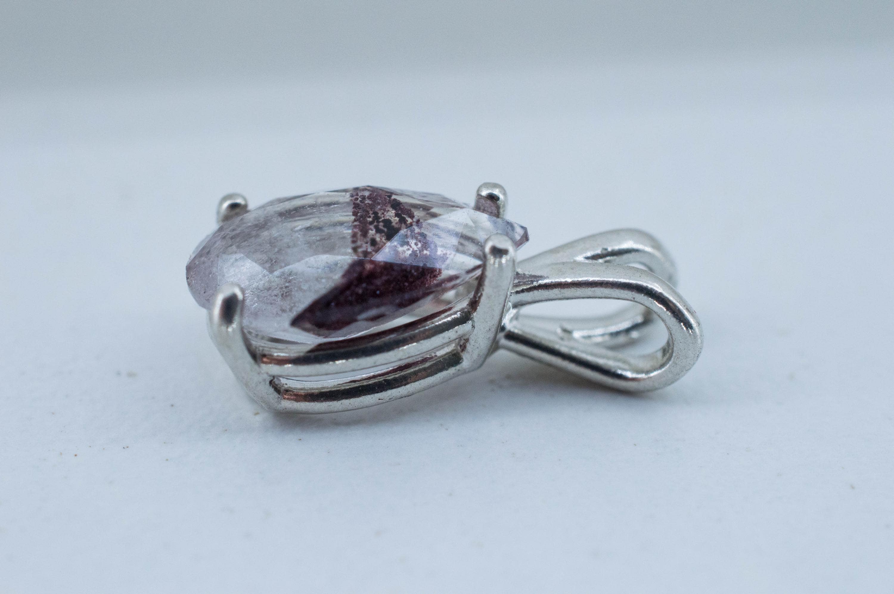 Hematite Quartz Pendant; Natural Untreated India Sunset Phantom Quartz; 2.645cts