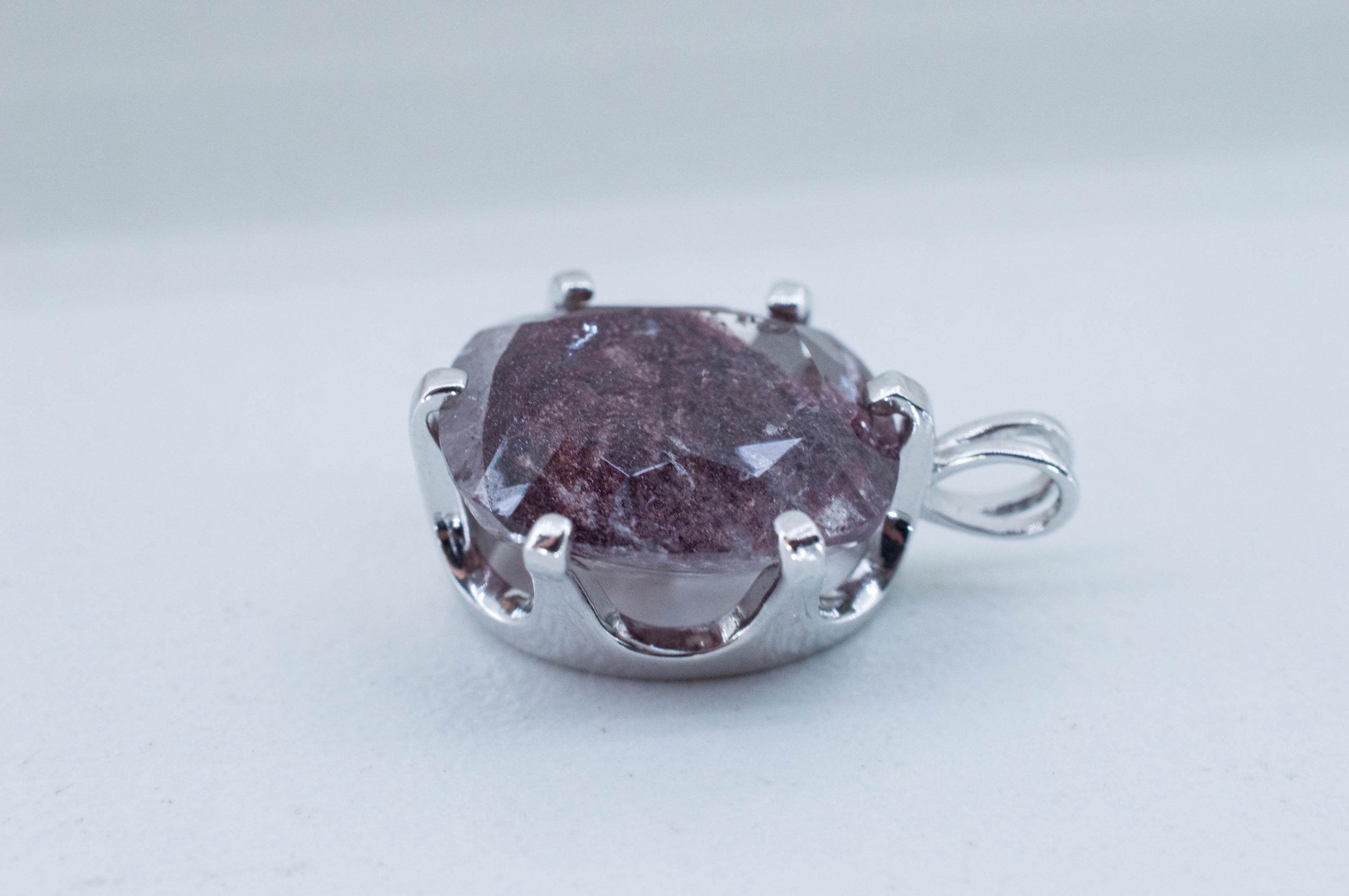 Hematite Quartz Pendant; Natural Untreated India Sunset Phantom Quartz; 9.100cts