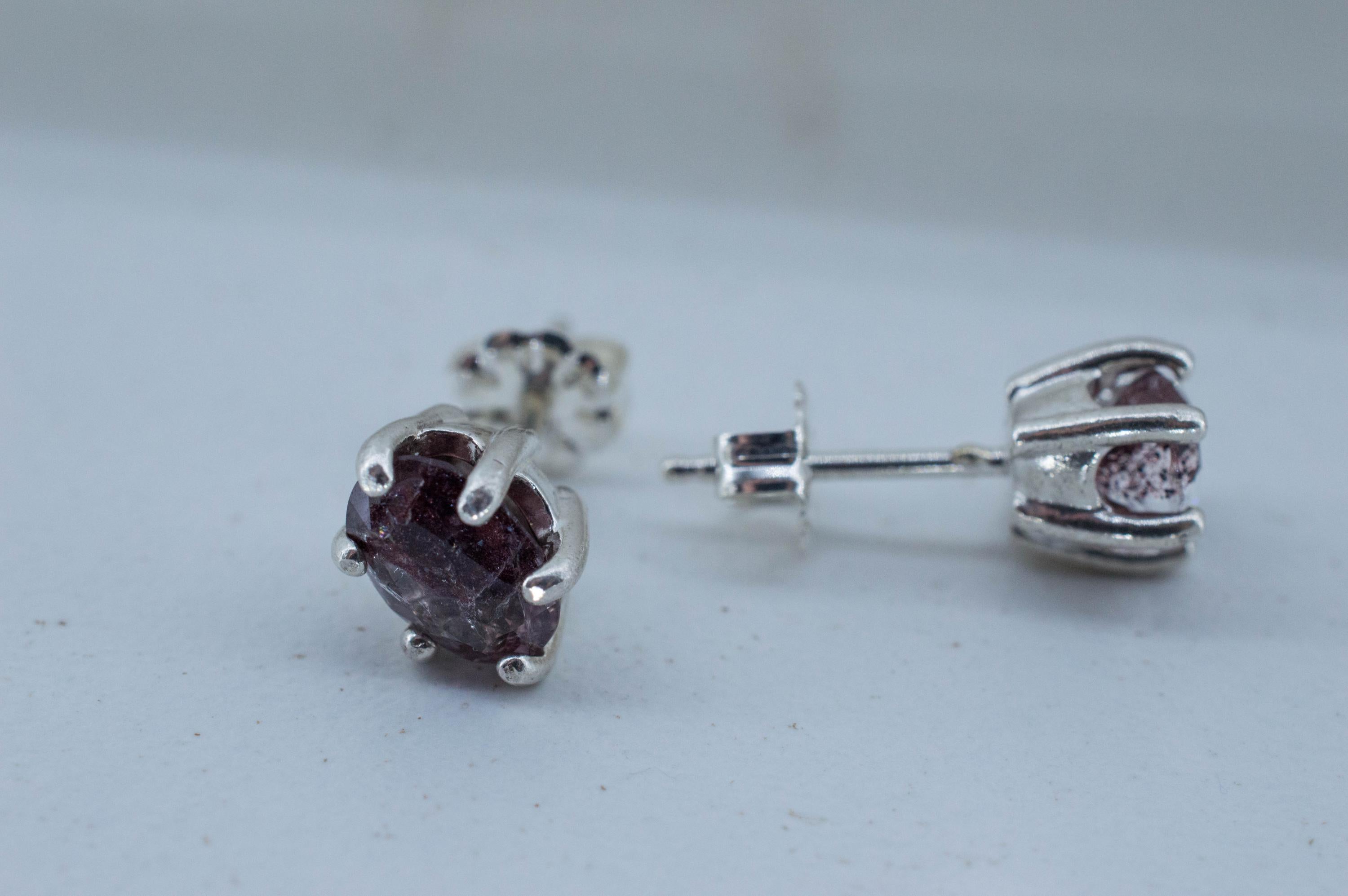 Hematite Quartz Earrings; Natural Untreated India Sunset Phantom Quartz; 1.785cts