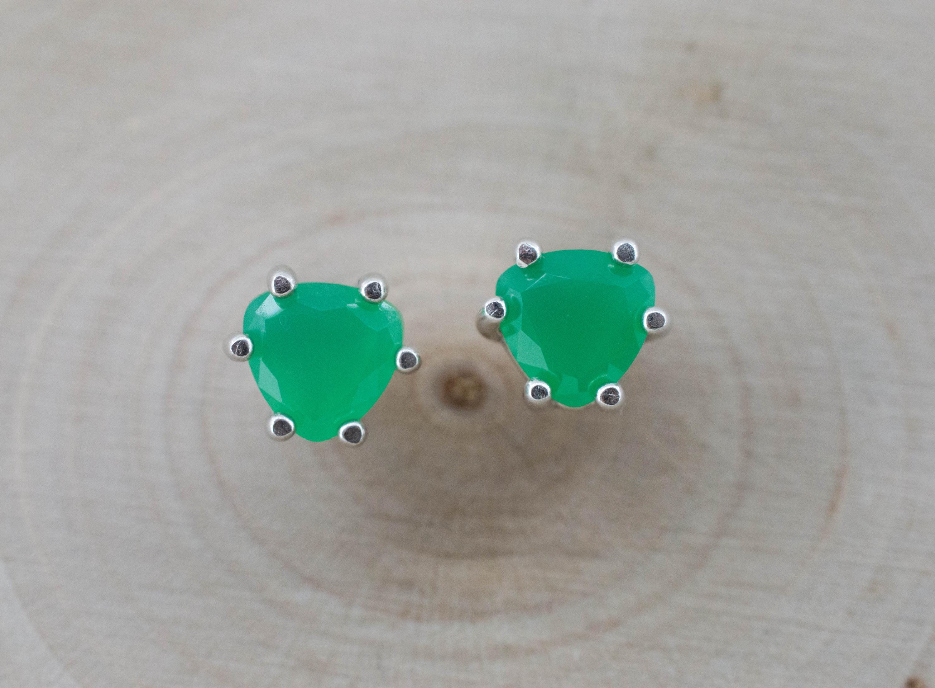Chrysoprase Earrings, Natural Untreated Australian Chrysoprase; 1.375cts