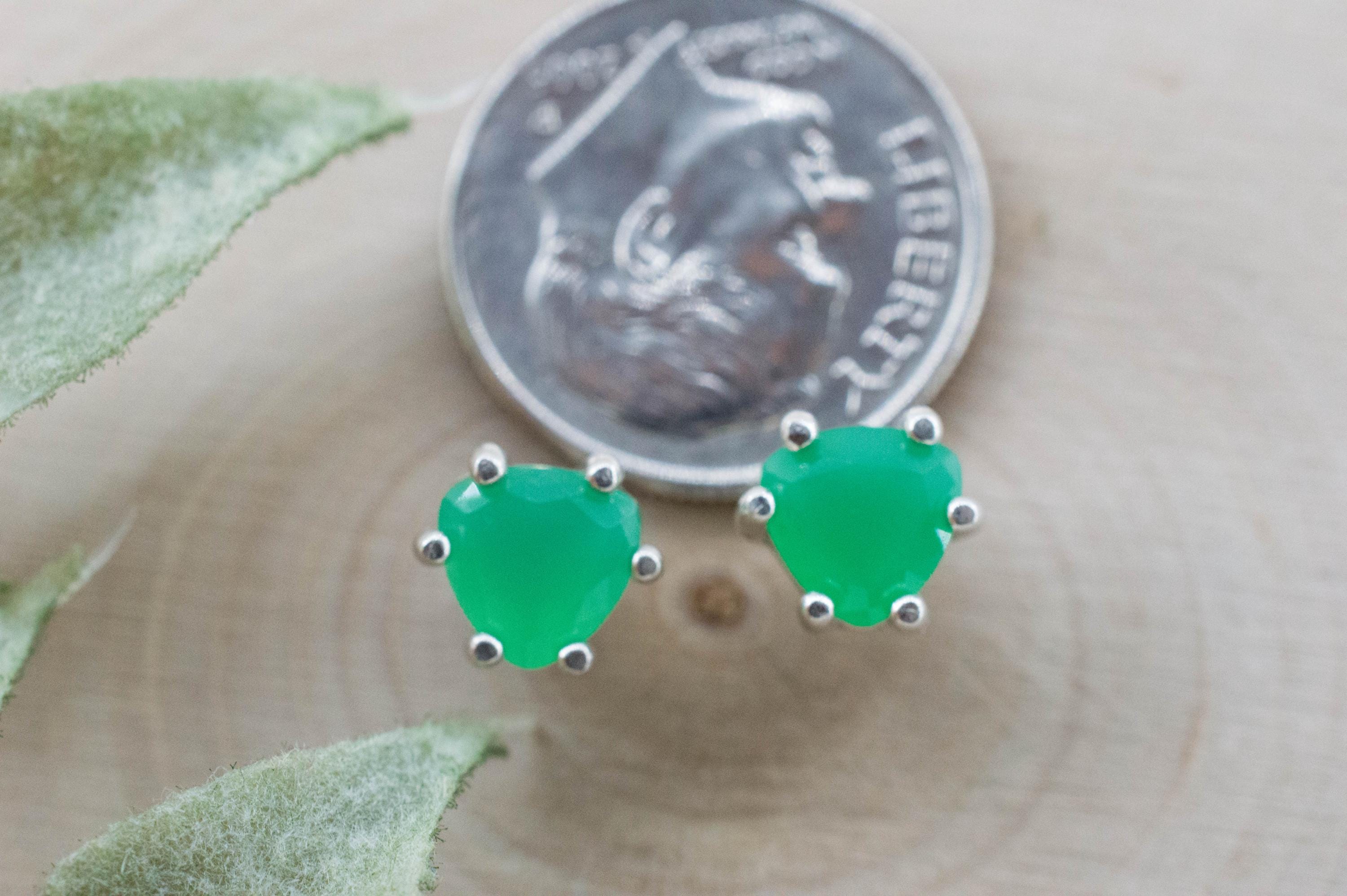 Chrysoprase Earrings, Natural Untreated Australian Chrysoprase; 1.375cts
