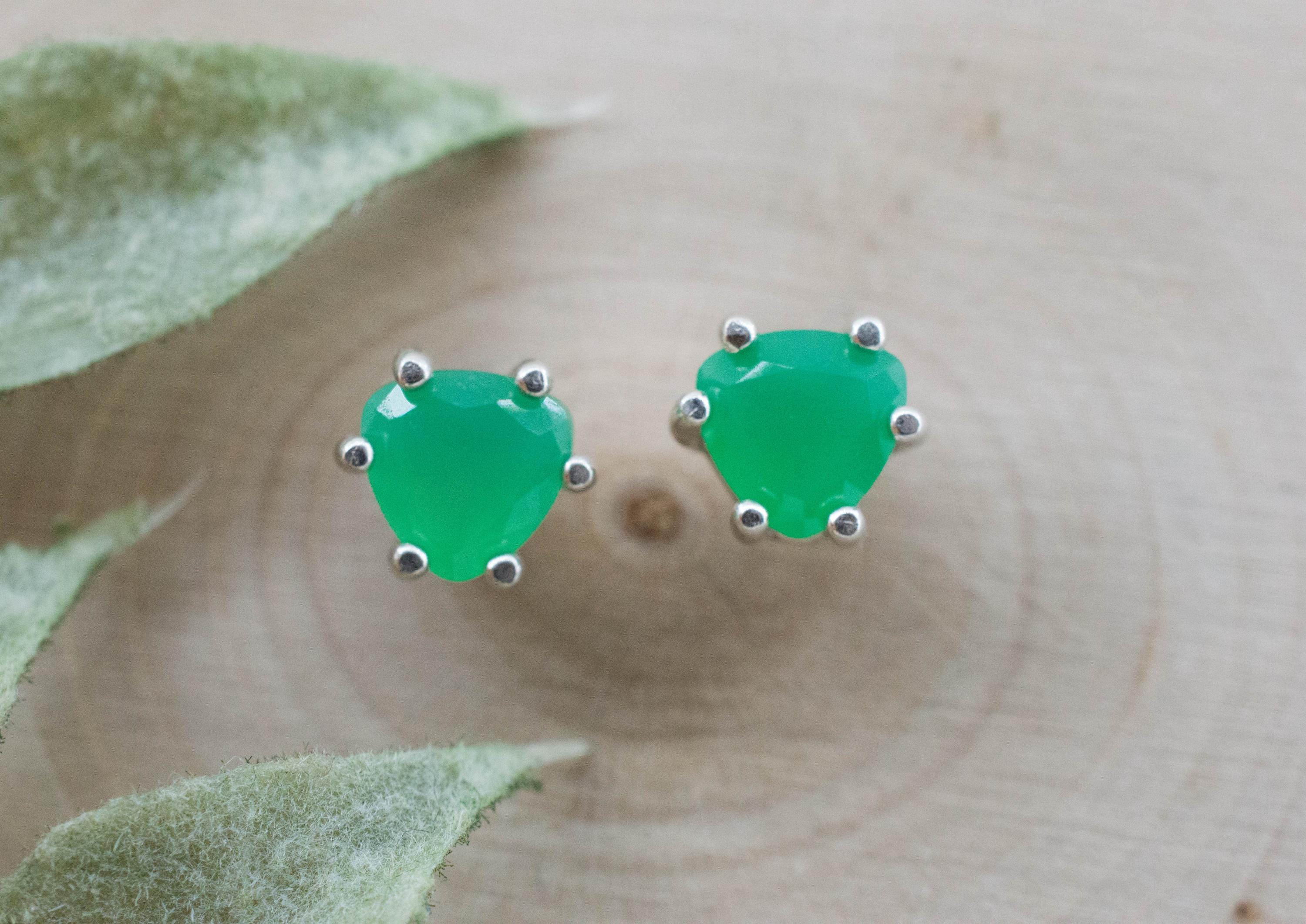 Chrysoprase Earrings, Natural Untreated Australian Chrysoprase; 1.375cts