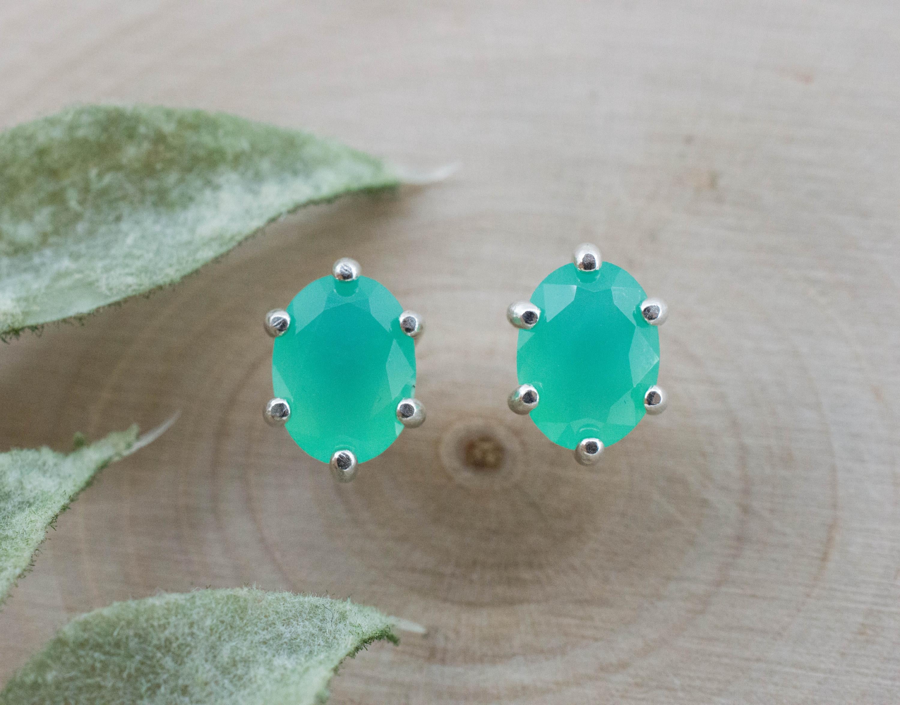 Chrysoprase Earrings, Natural Untreated Australian Chrysoprase; 2.000cts