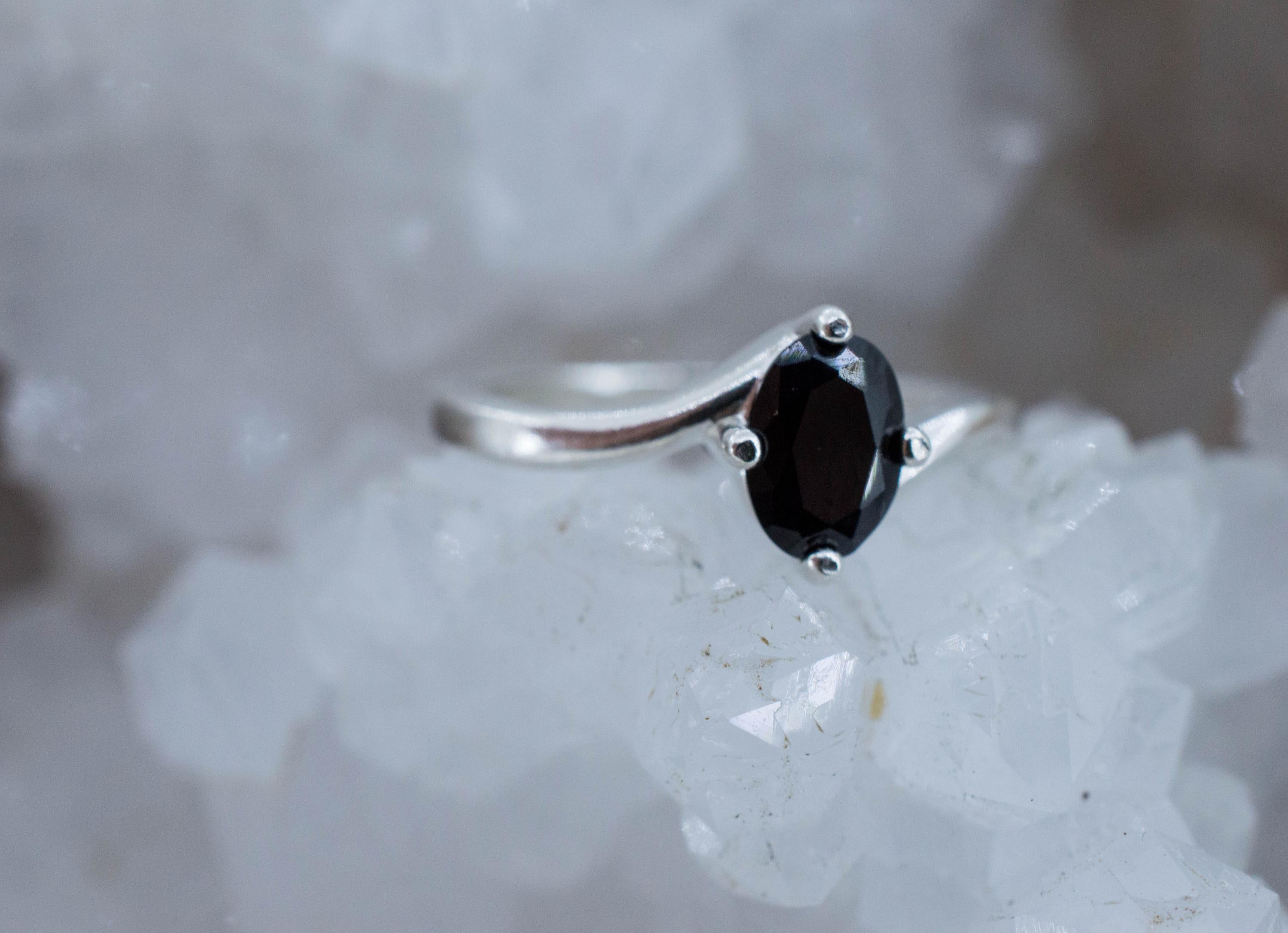 Black Spinel Ring, Natural Untreated Thailand Spinel; 0.890cts