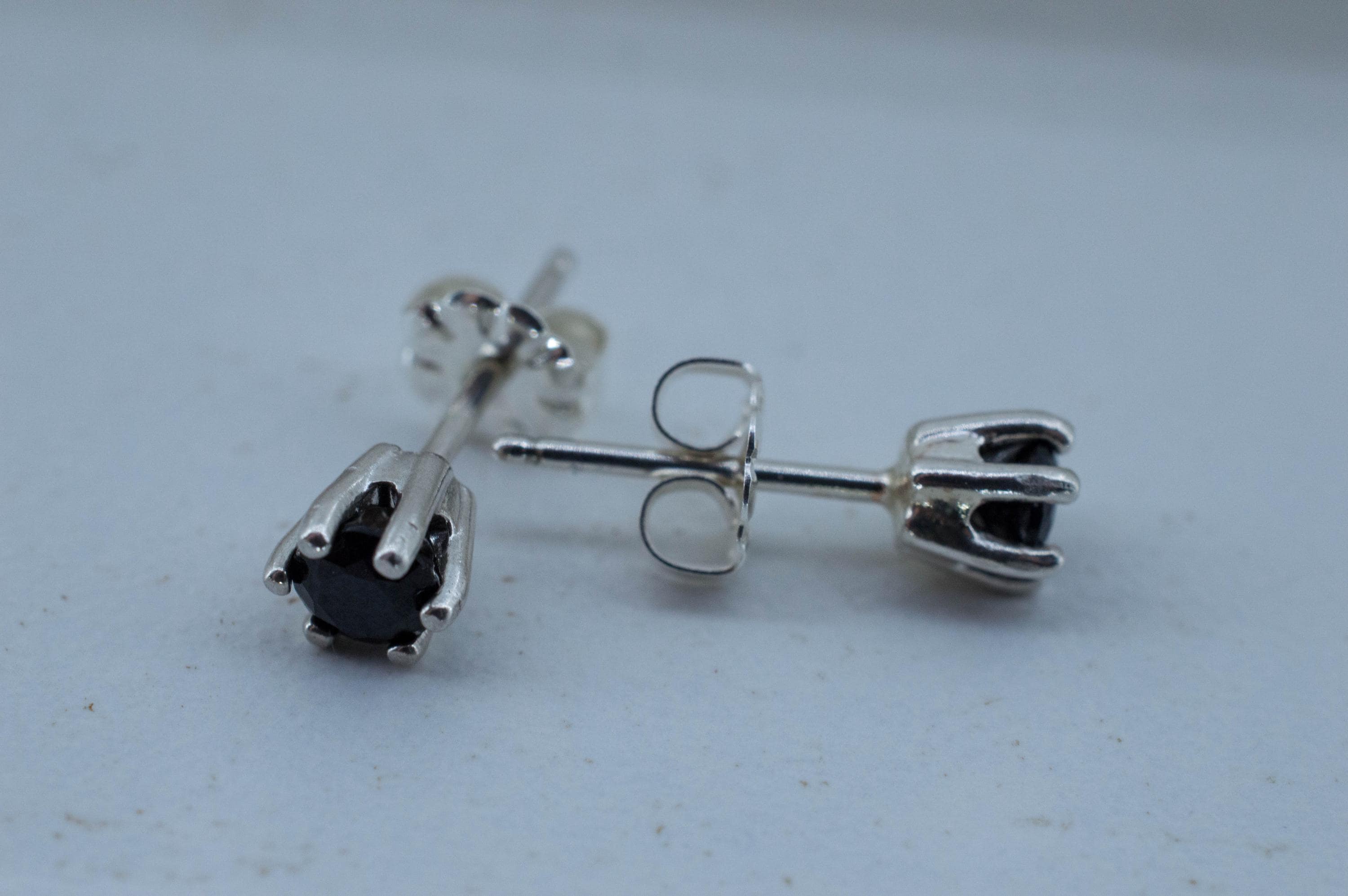 Black Spinel Earrings; Natural Untreated Thailand Spinel; 0.580cts