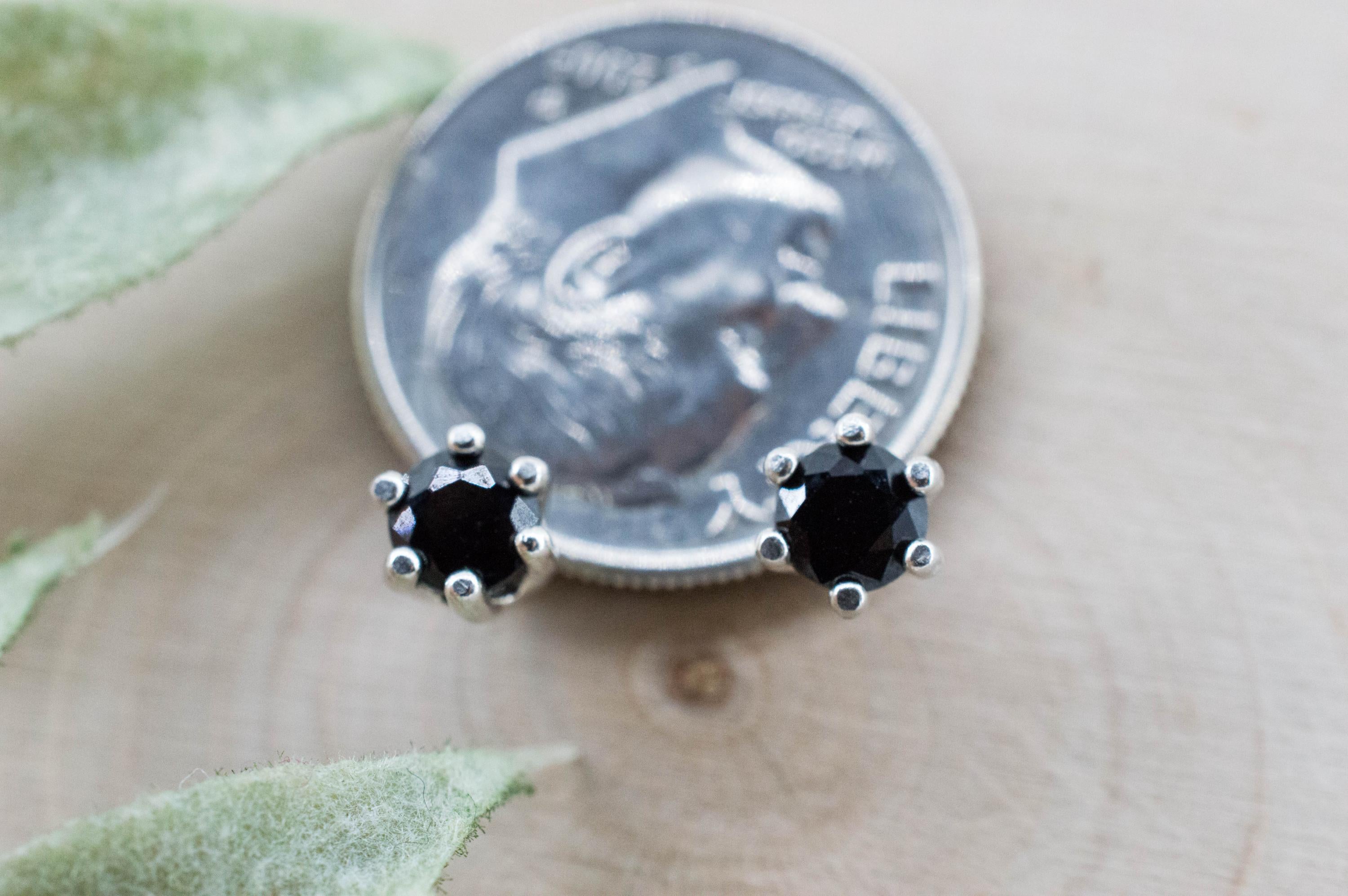 Black Spinel Earrings; Natural Untreated Thailand Spinel; 0.580cts