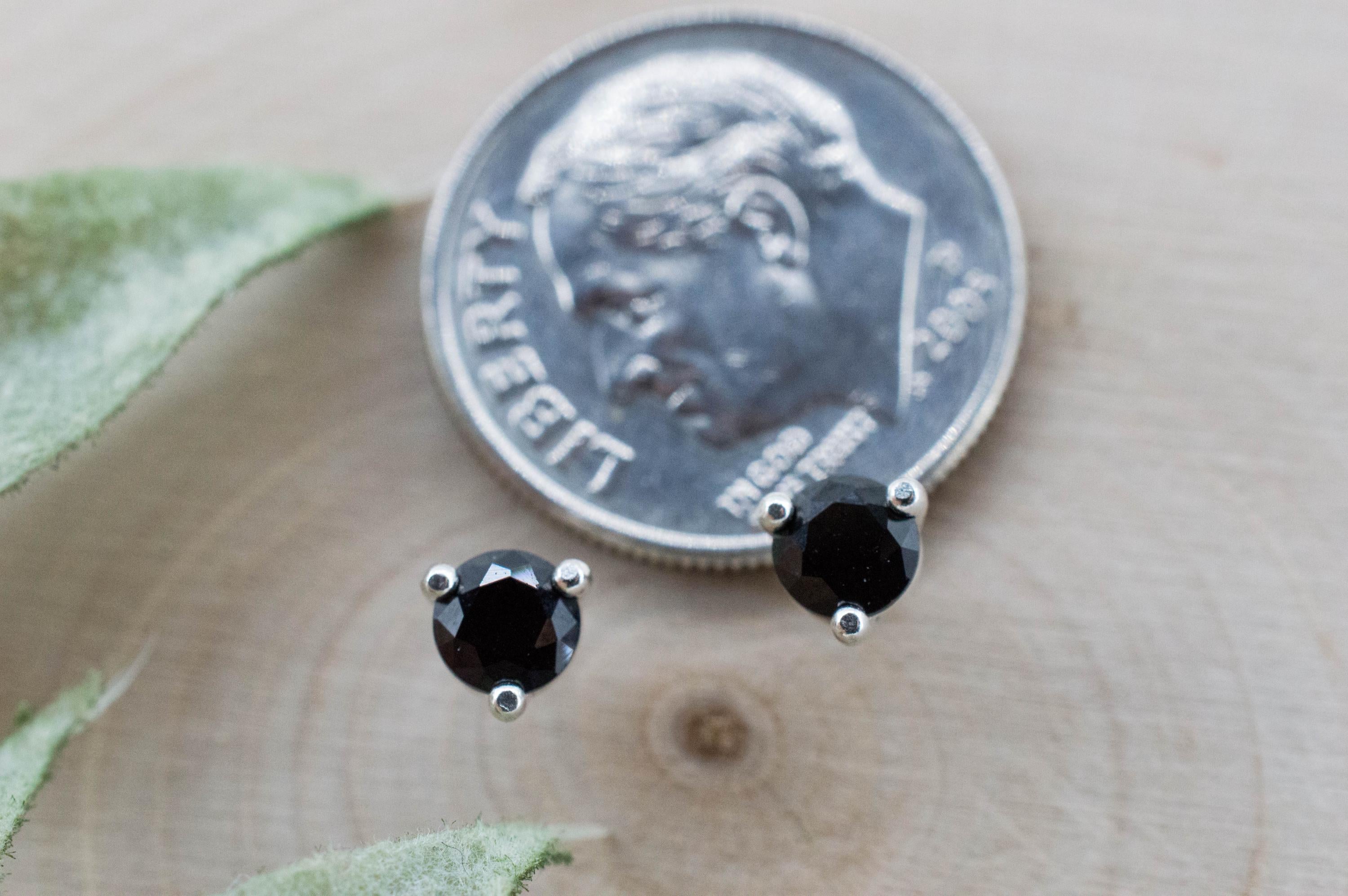 Black Spinel Earrings; Natural Untreated Thailand Spinel; 0.595cts