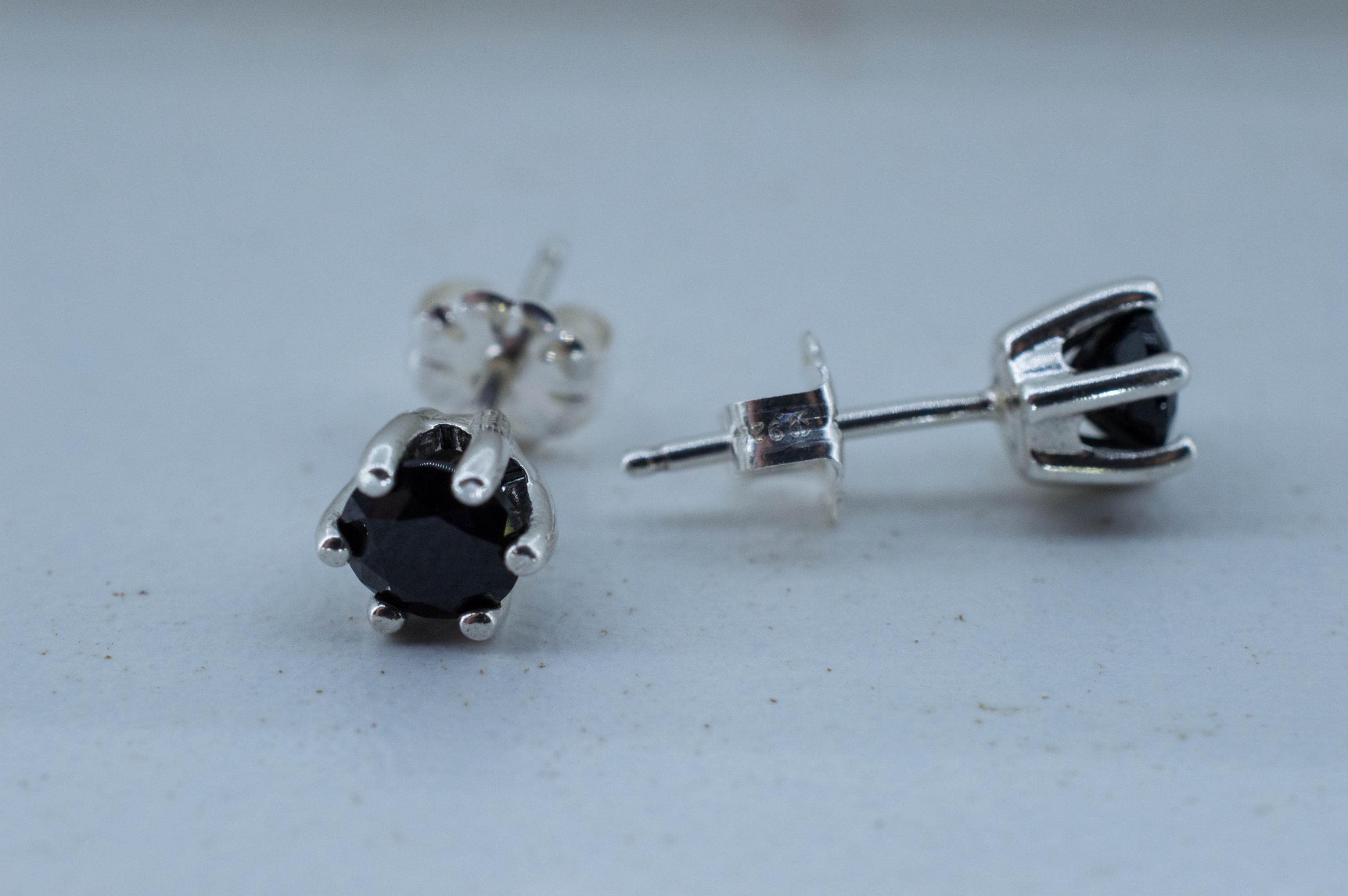 Black Spinel Earrings; Natural Untreated Thailand Spinel; 1.115cts