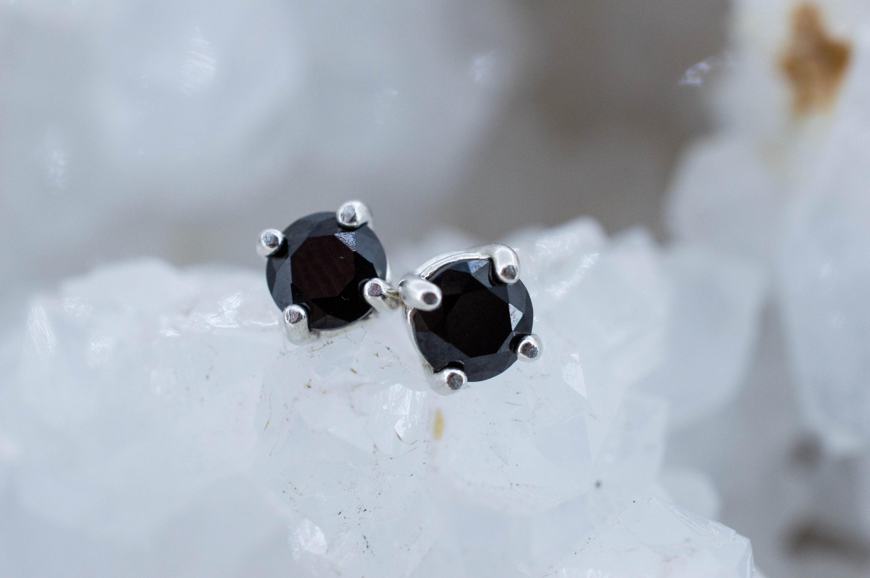 Black Spinel Earrings; Natural Untreated Thailand Spinel; 1.150cts