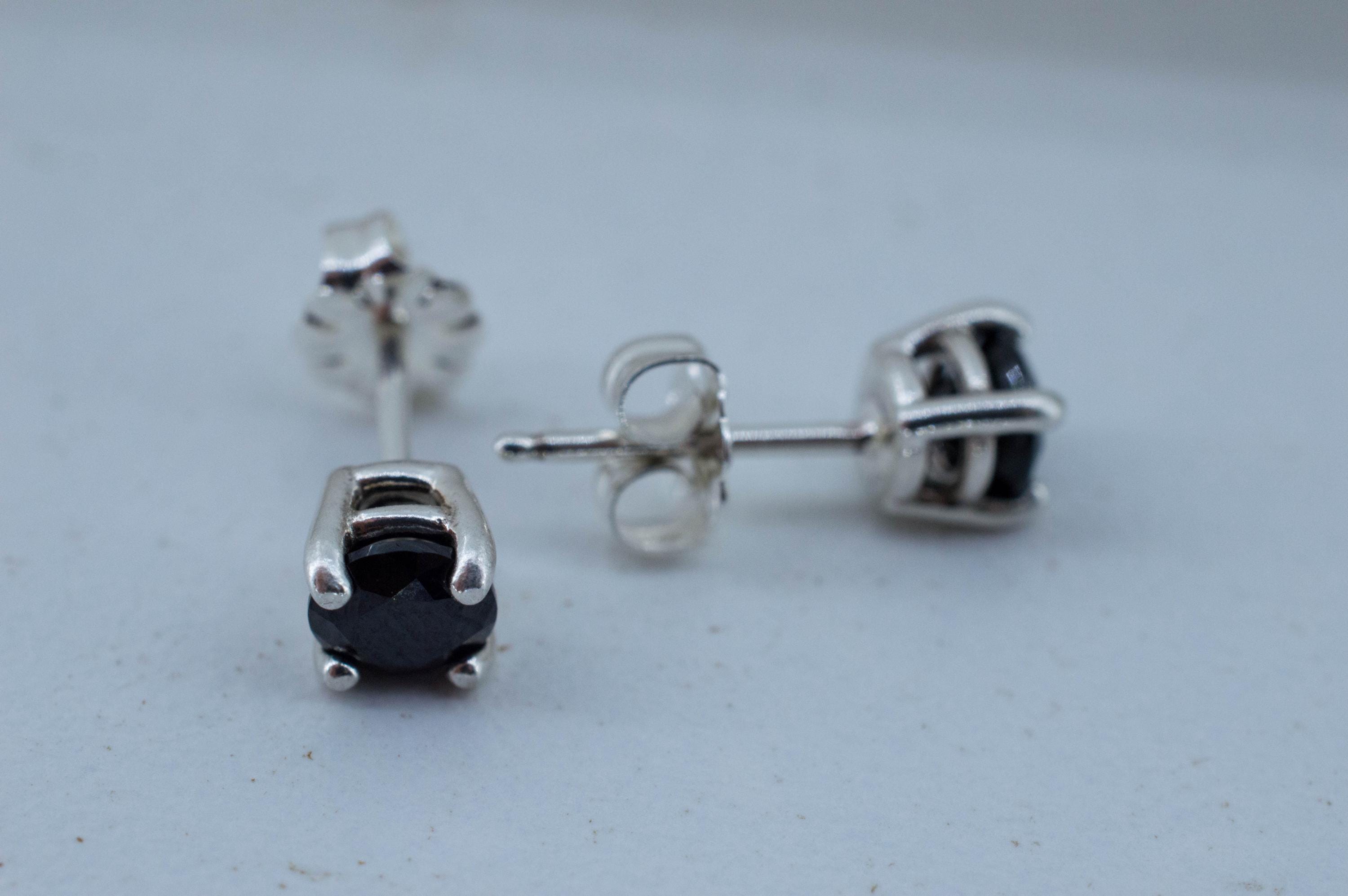 Black Spinel Earrings; Natural Untreated Thailand Spinel; 1.150cts